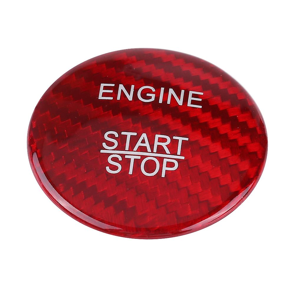 Engine Start Button Cover,Red Carbon Fiber Engine Engine Start Button Sticker Engine Start Button Trim Crafted with Care