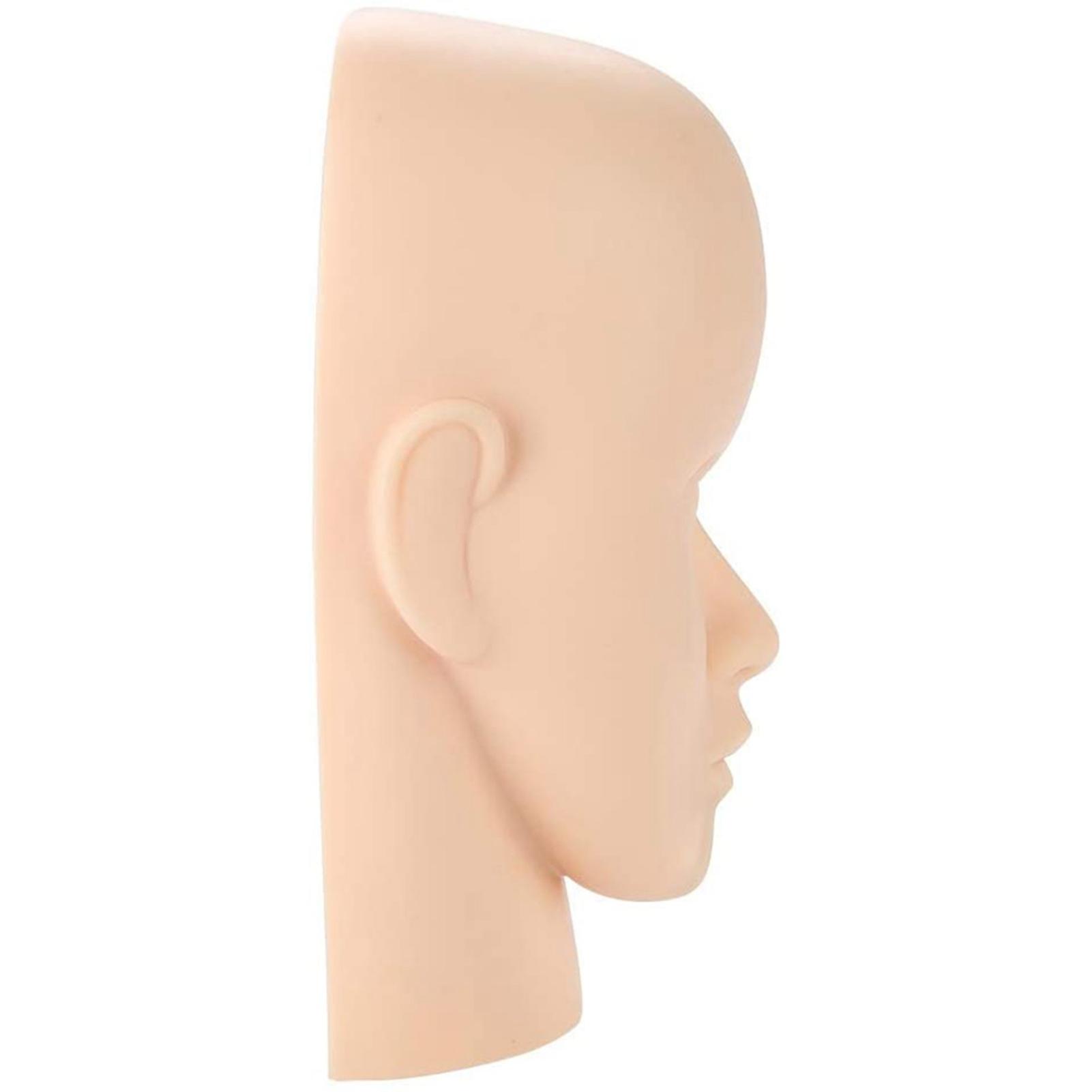 Soft Silicone Eyelash Practice Headform 24.3x15.5cm Nude Rubber Mannequin
