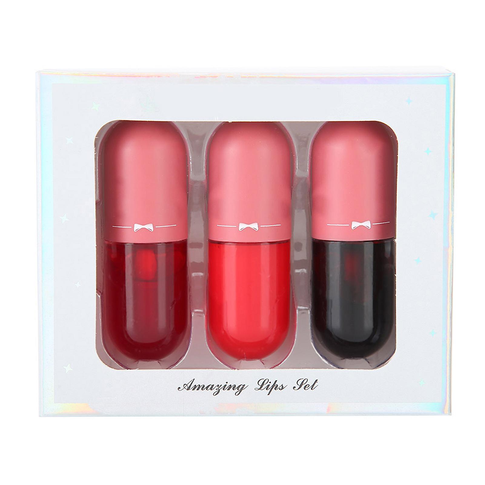 Lip Gloss Set 3pcs 4g Moisturizing Liquid Lipstick Makeup Tool