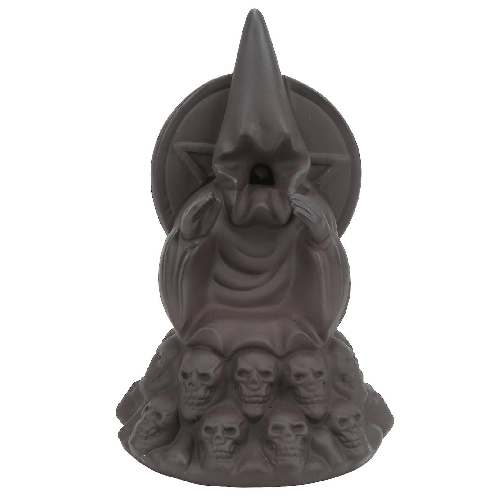 Skull, Waterfall, Incense, Holder, Handcrafted, Ceramic, Backflow, Decoration