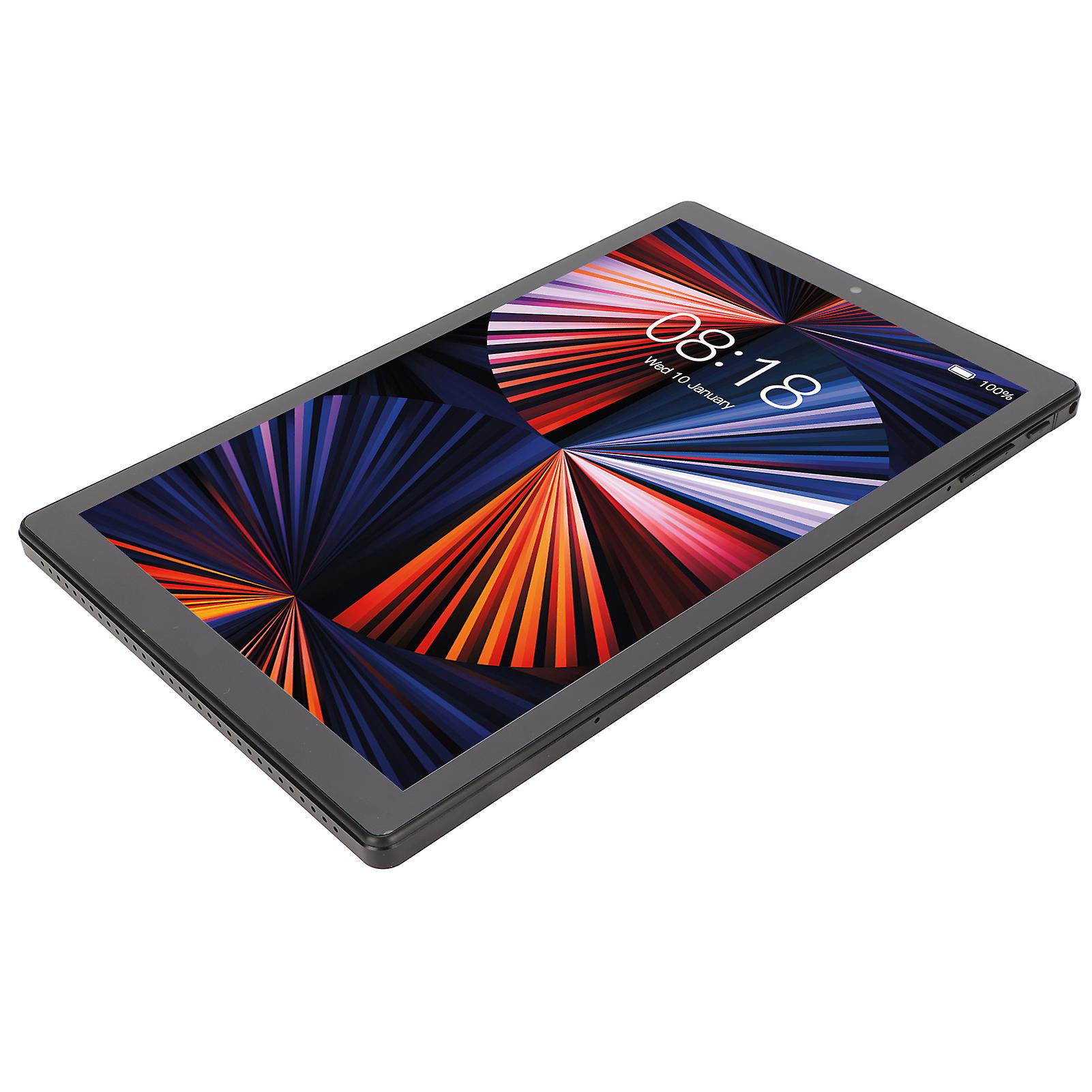 10.1in Tablet for Android 11.0 2.4G 5G WiFi 4GB 64GB 1080x1920 HD 10 Core Front 800w Rear 1300w Calling Tablet 100‑240V Black US Plug 