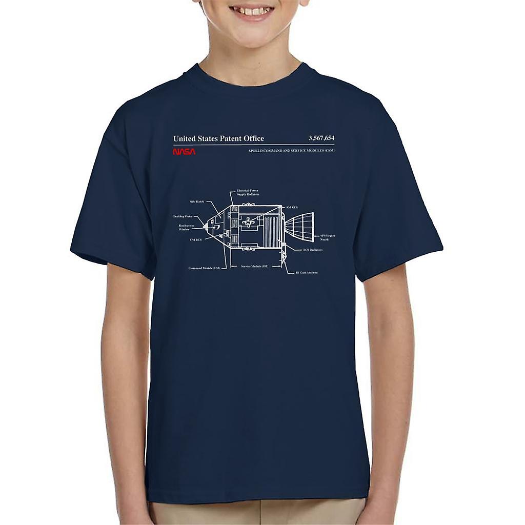 NASA Apollo Command Service Modules Blueprint Kid's T-Shirt