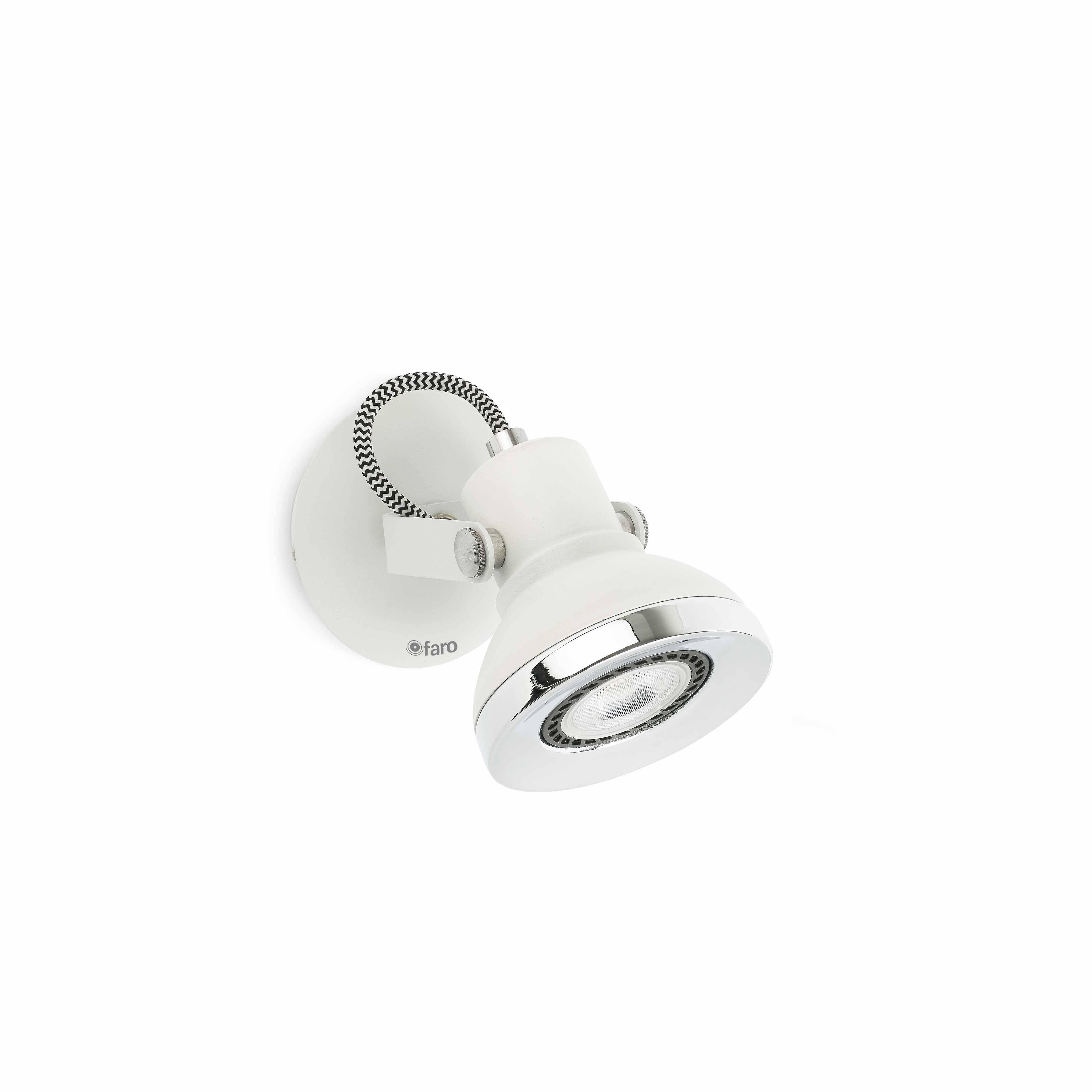 Faro Ring-1 - 1 Light Indoor Adjustable Wall Spotlight White, GU10