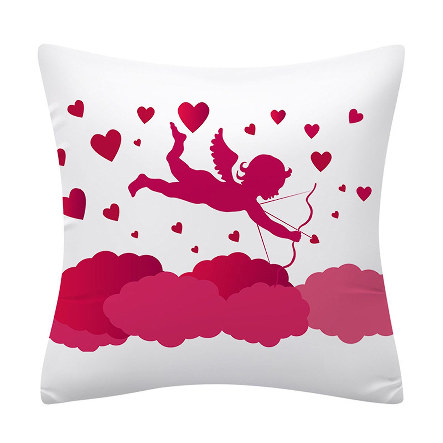 Cushion Slipcover Rose Print Soft Texture Dust-proof Romantic Floral Pattern Pillowcase for Couple