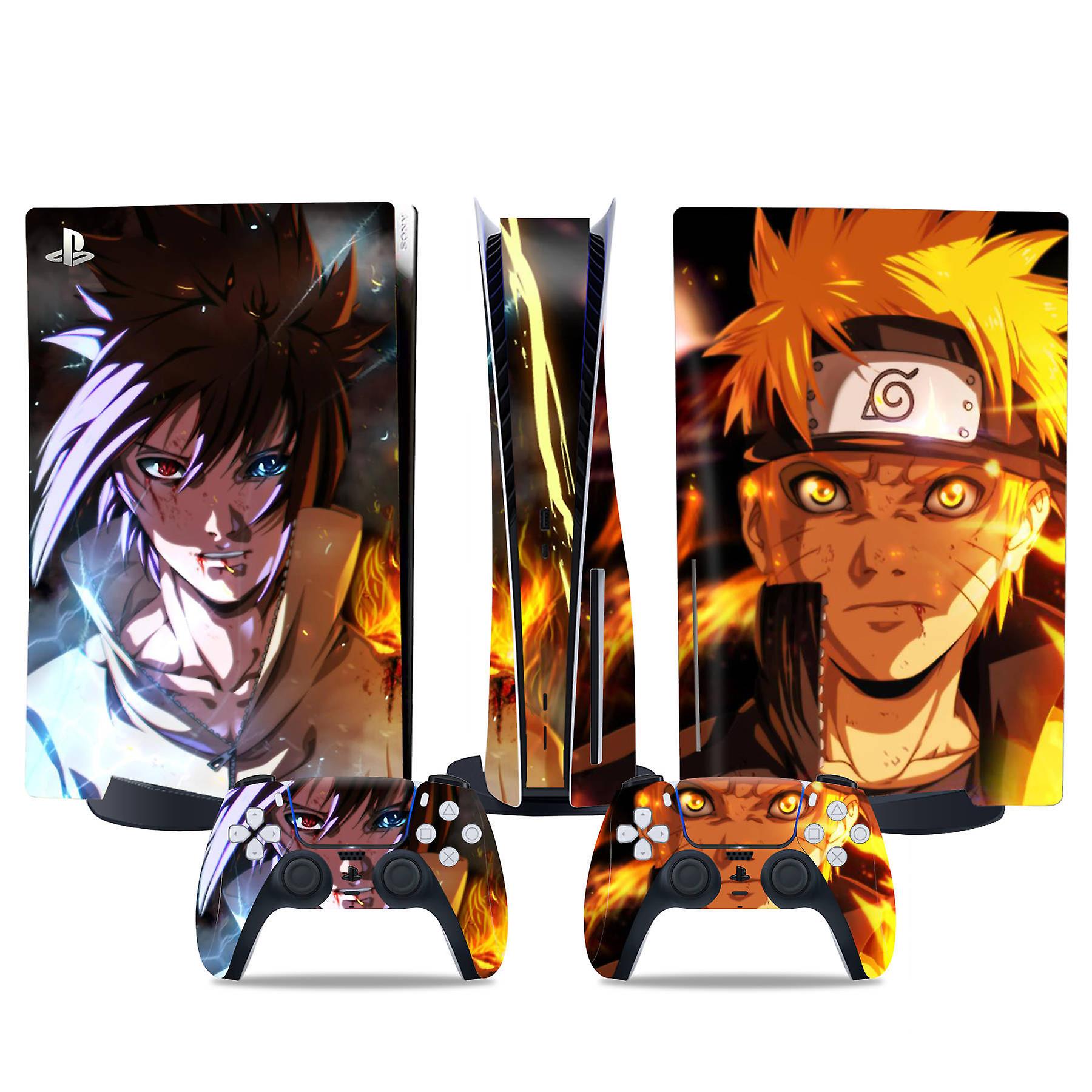 PS5 optical drive version sticker, cool PS5 skin, controller handle,for PS5 console and controller,NARUTO
