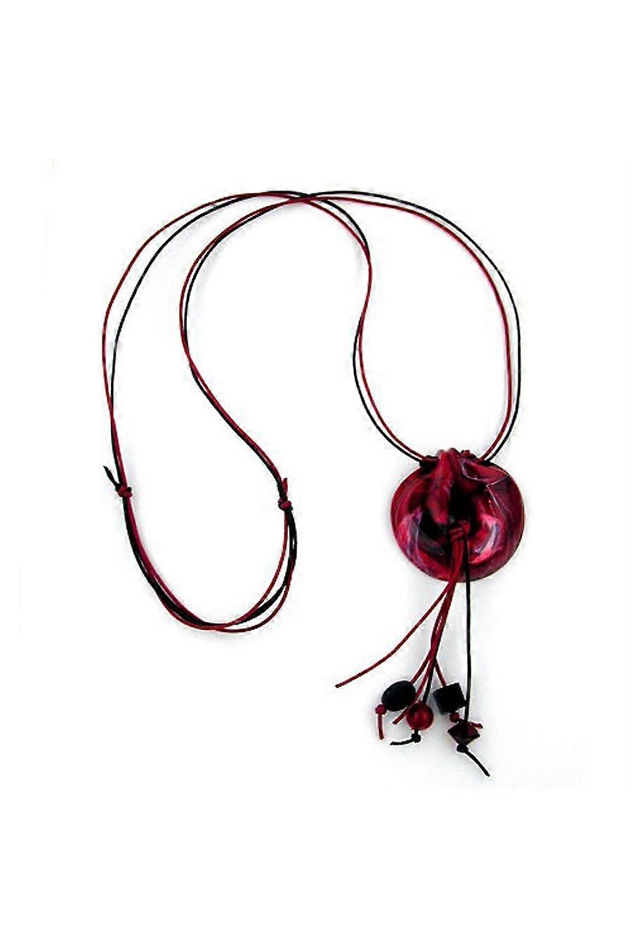 Necklace Red Black 100cm - Gl07454