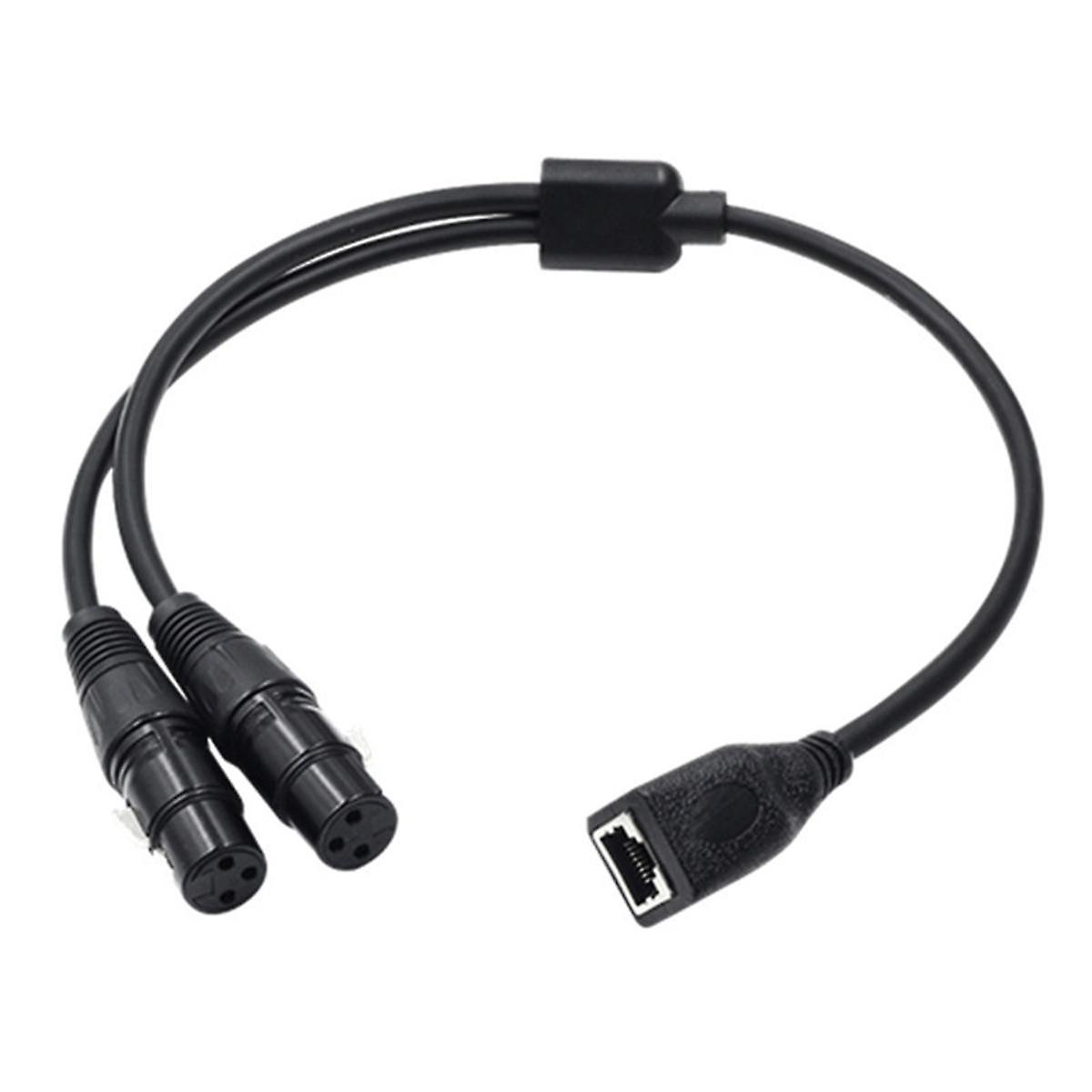 1Pcs Dual 3Pin XLR Female to RJ45 Adapter RJ45 to Dual XLR DMX Cable for DMX-CON Controller Series