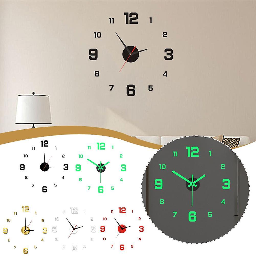 Luminous Digital Clock Wall Sticker Clock Silent Wall Clock Home Decoration