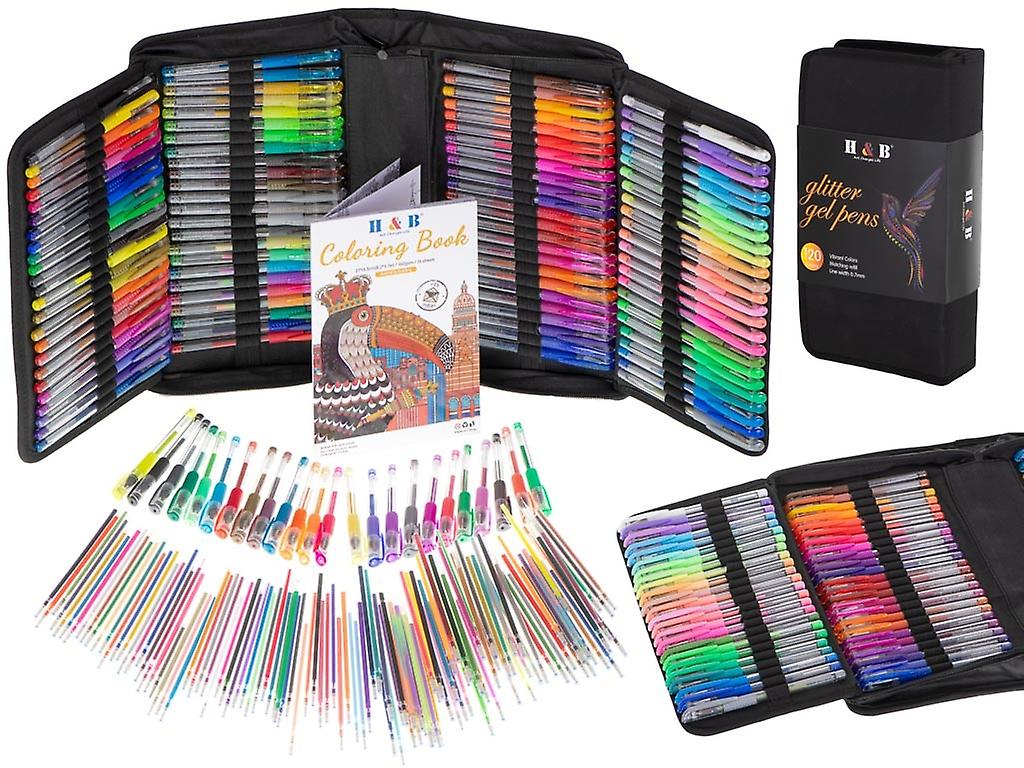 Colored gel pens in case 120pcs + 120 refills