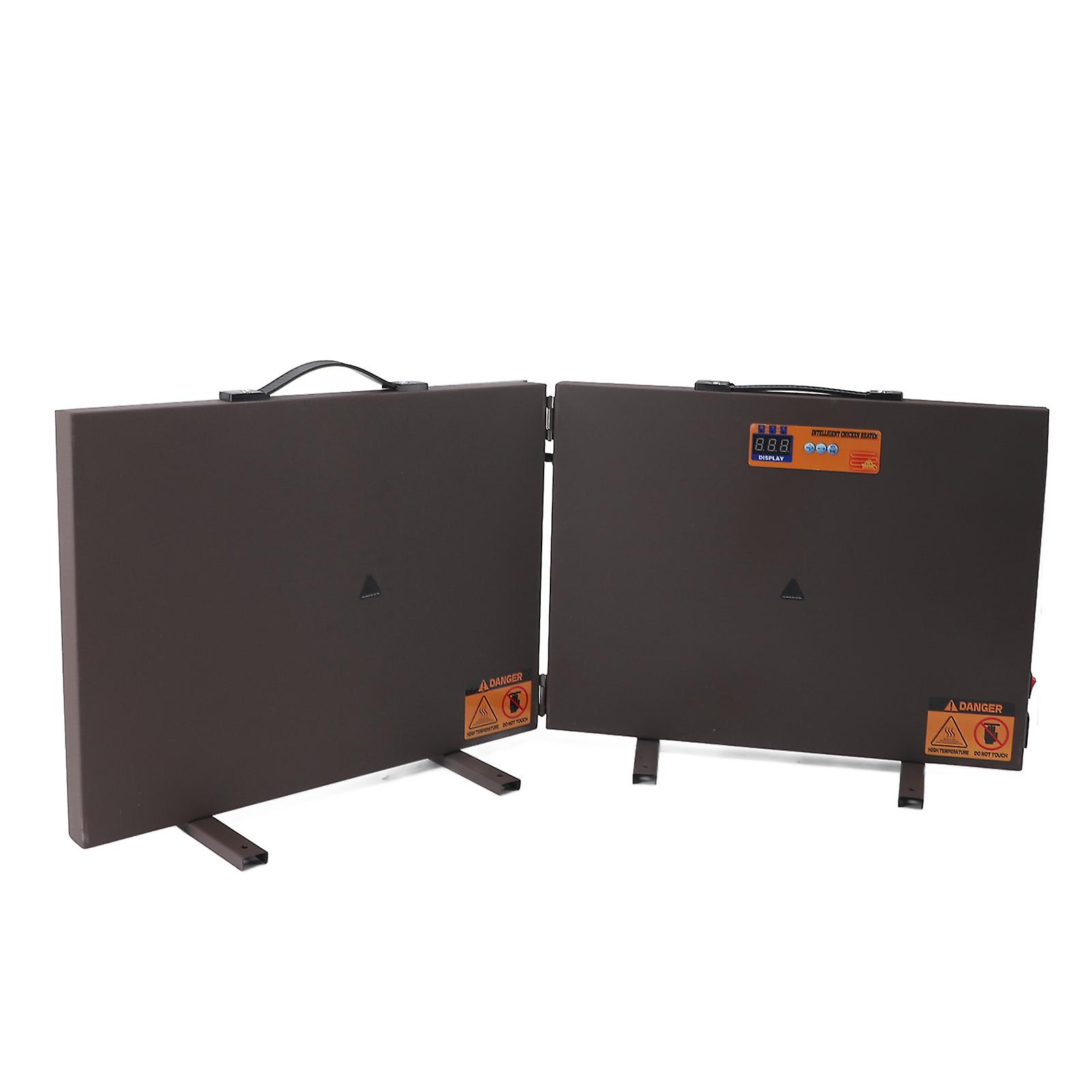 Folding Chicken Coop Heater Anti Bite Wire Timing Chicks Radiant Heat Panel with Digital Display and Remote Control for Poultry Pets EU Plug 200‑250V
