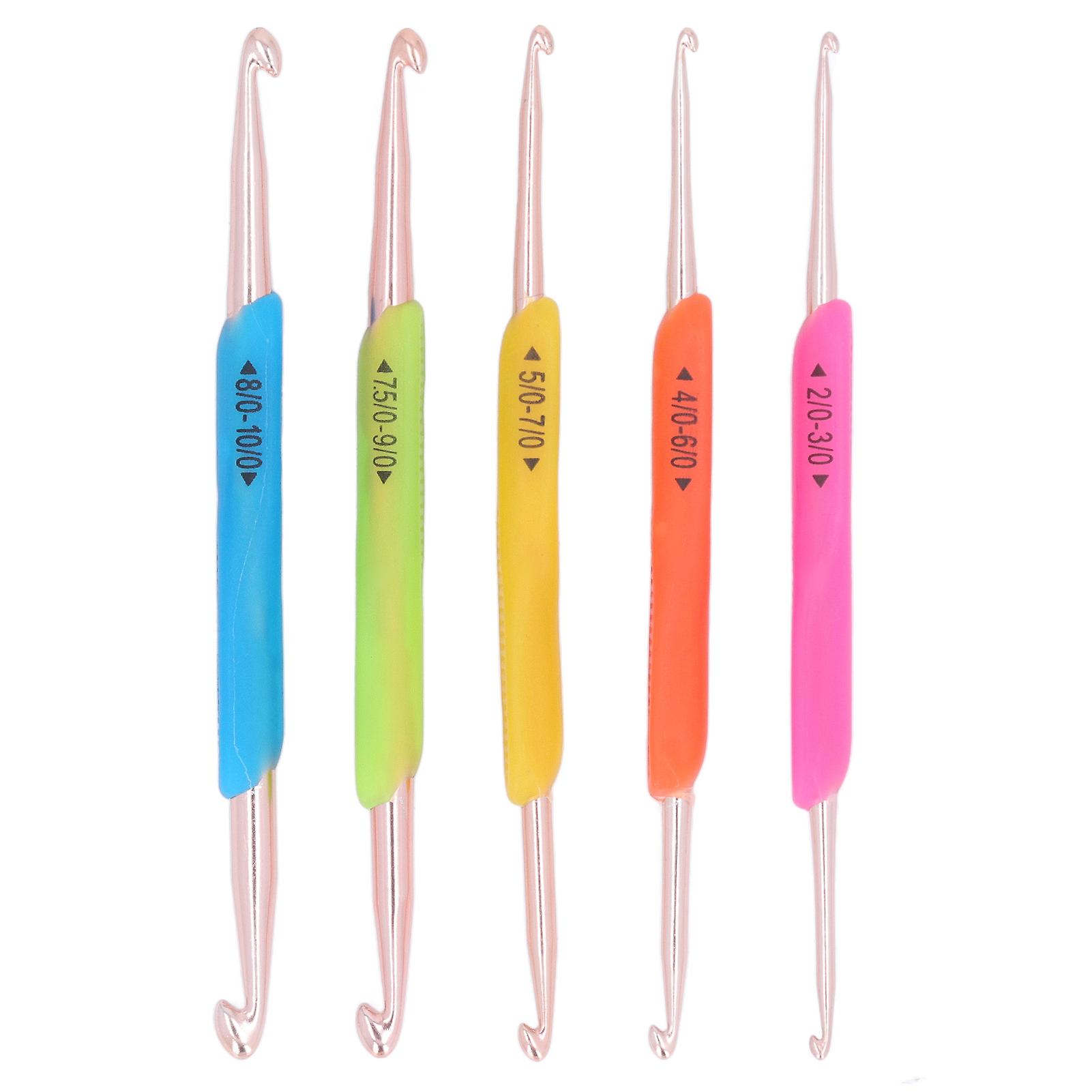 5 Pcs Crochet Hooks Double Ended Ergonomic Design Colorful Crochet Hook Needles Knitting Needles for Home