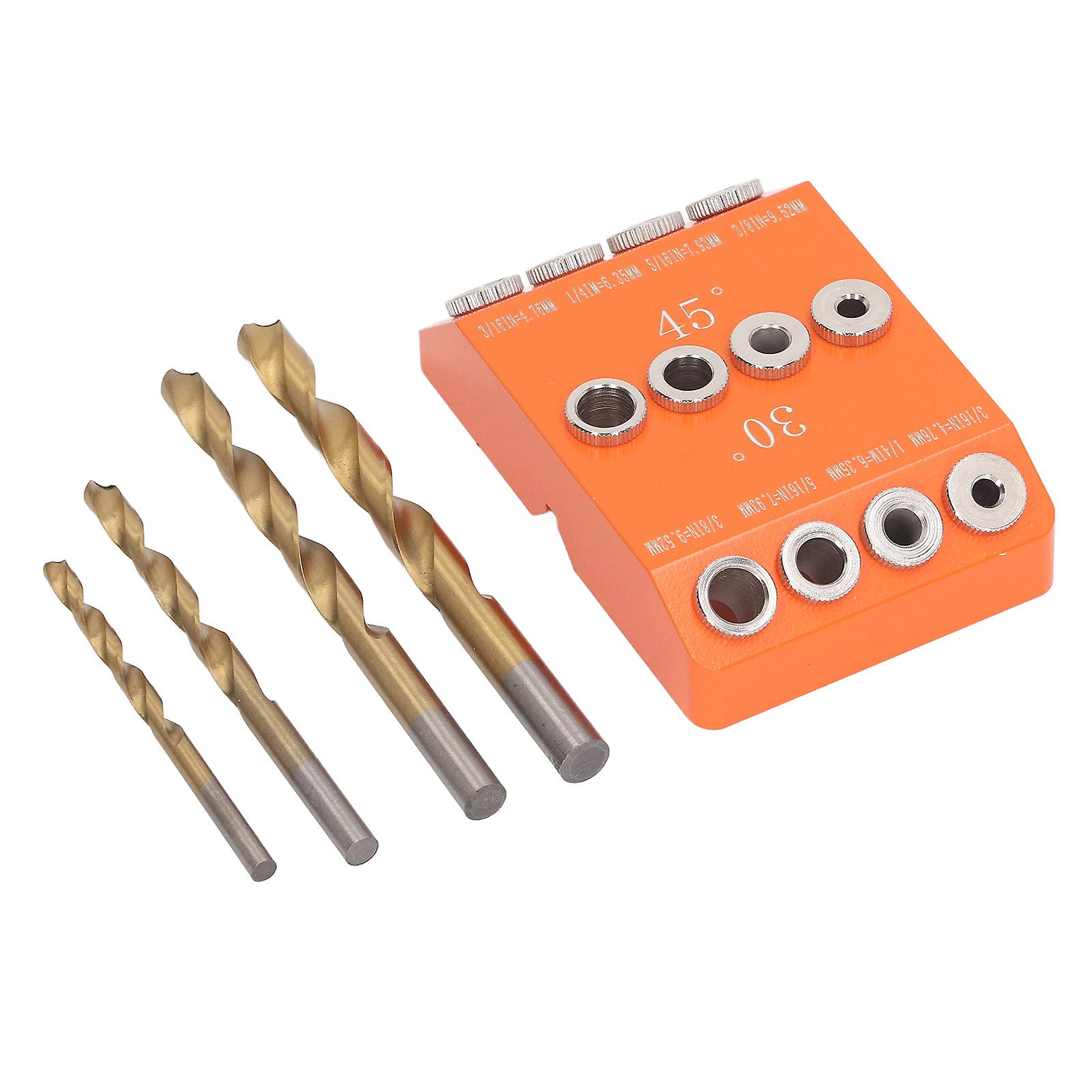 MechKit Angle Drill Guide Angled Drill Guide Jig, Multifunctional Aluminum Alloy, 30 45 90 Degree Angle Drill Guide for Woodworking, Precision