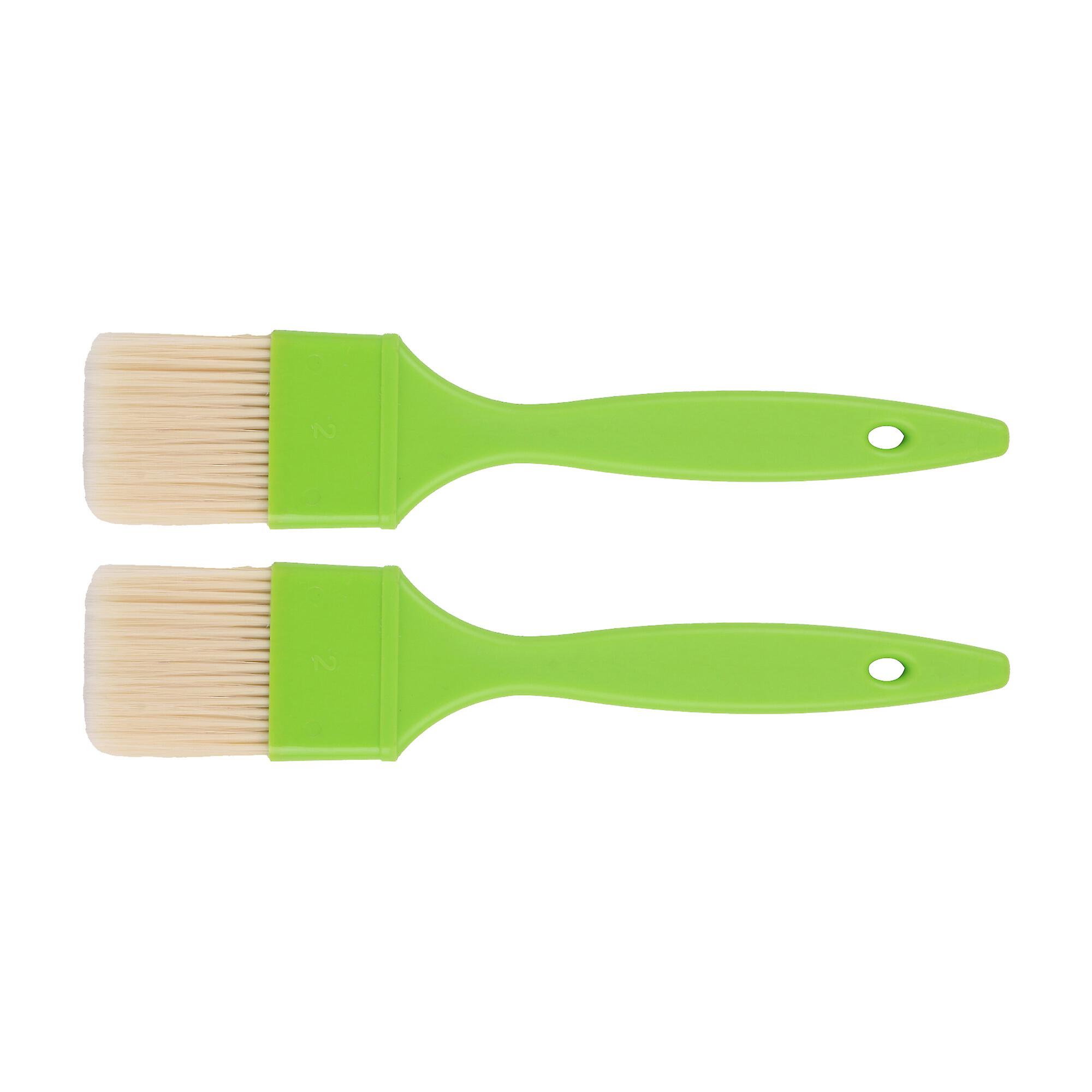2 Pcs Flat Paint Brush w/ Plastic Handle for Professional Painter 2Inch