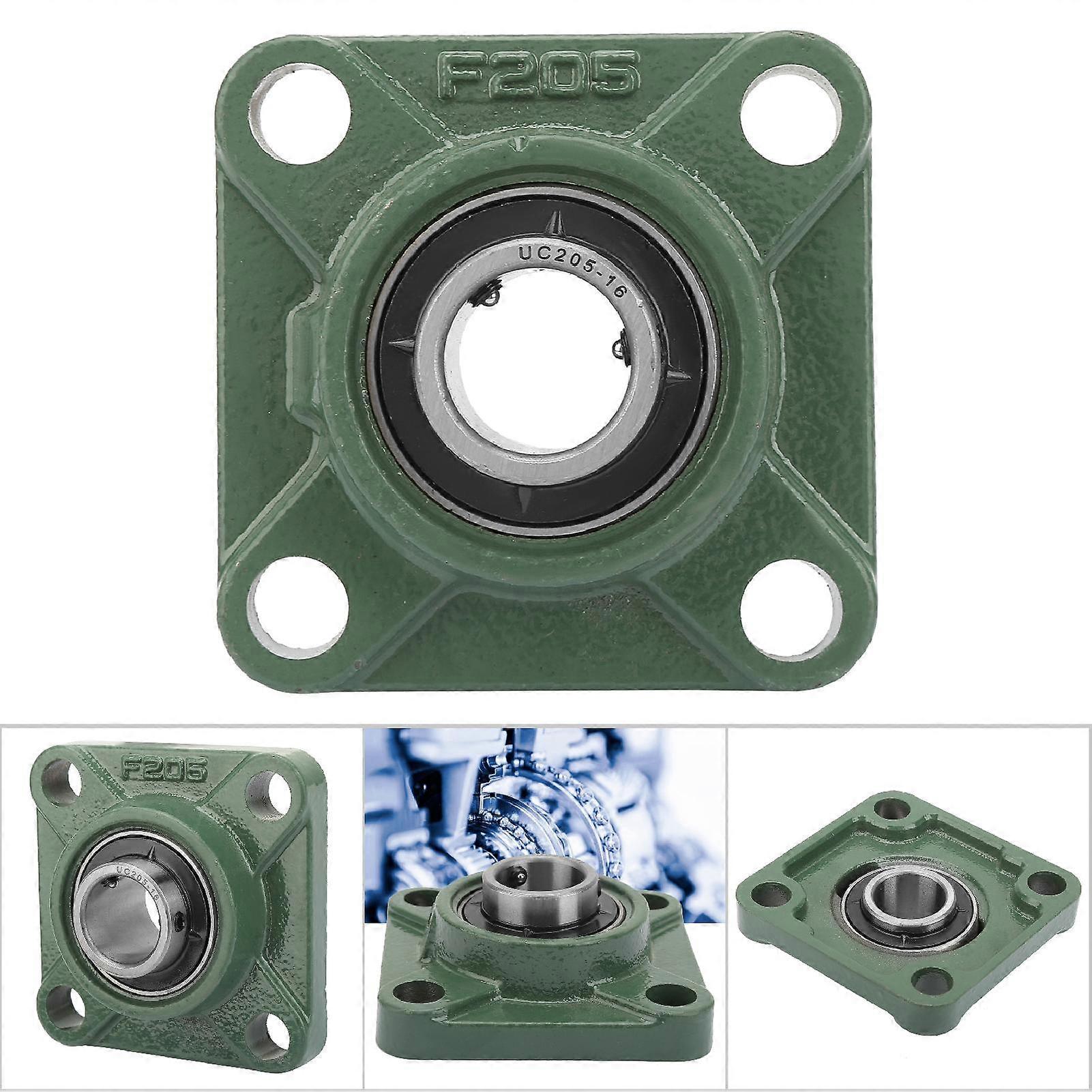 UCF205/205-16 30mm/25.4mm Pillow Block Square Bearing with Solid Base 4 Mounted Holes(25.4mm)
