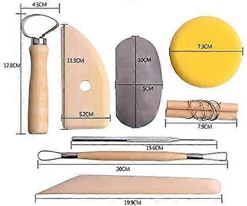 8pcs Pottery Craft Tools Clay Sculpture Kit