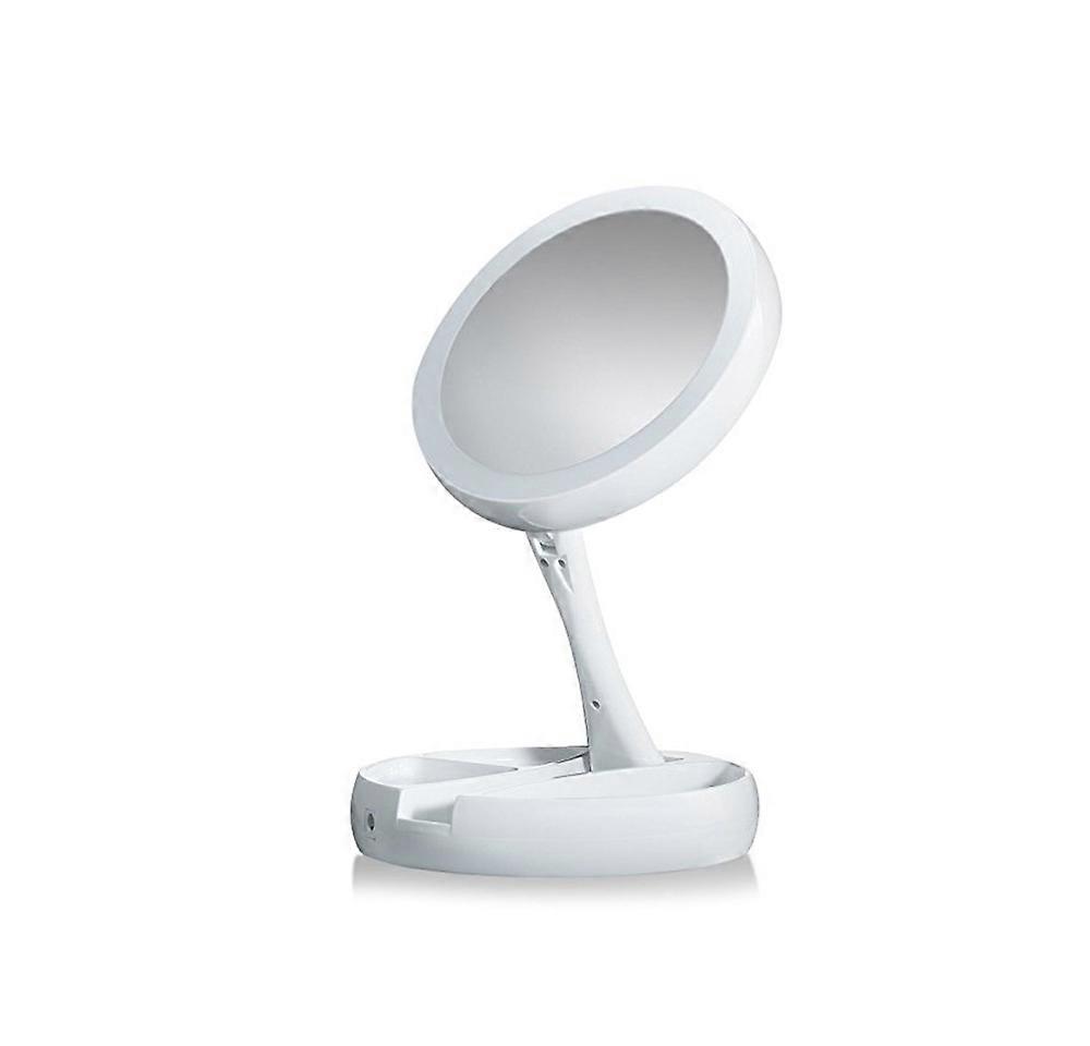 LED double-sided folding makeup mirror LED portable makeup mirror table lamp makeup mirror