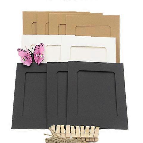 30-Pack Paper Photo Frames Kraft with Flax String and Clips , 5x7"