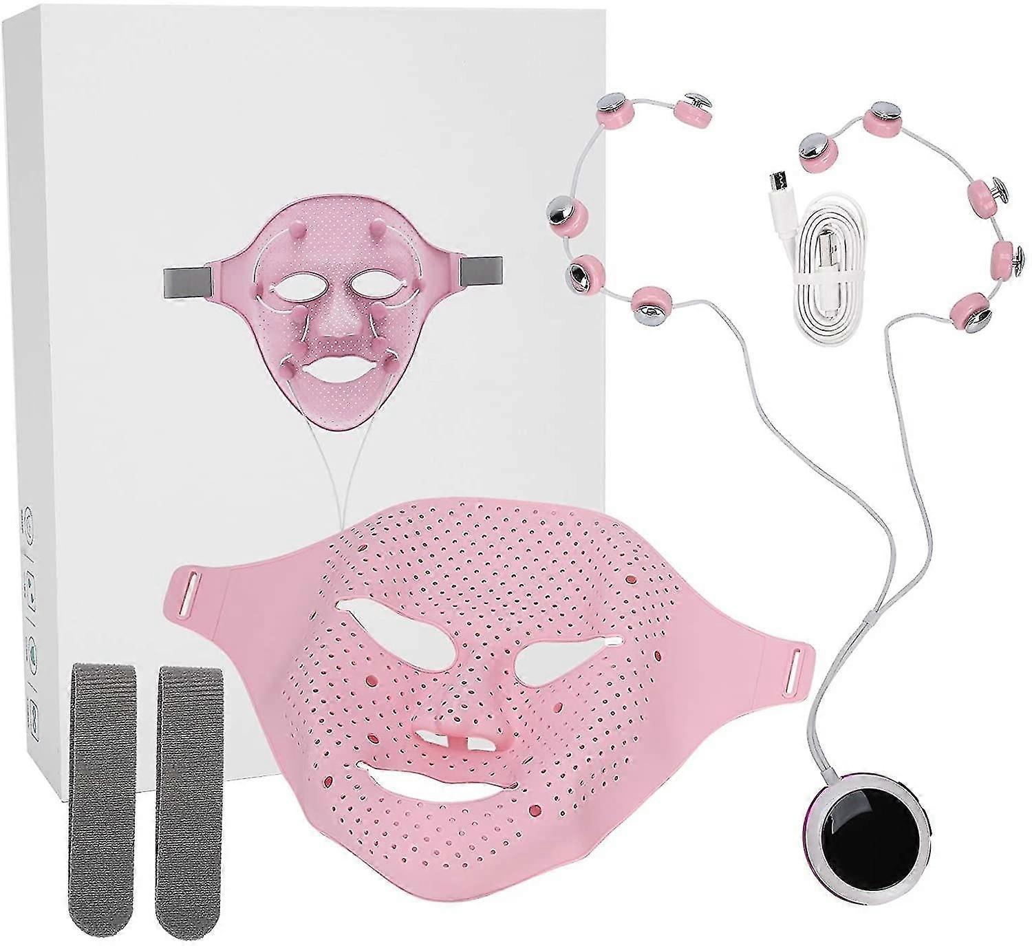 電動フェイスマッサージャー しわ防止マグネットマッサージマスク フェイスリフティングマシン - スキンケア 3モード P