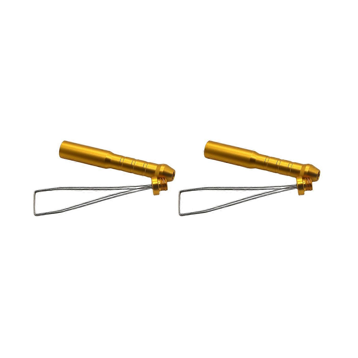 2 PCS Keycap Puller Aluminum Alloy Two-Stage Key Cap Remover Tool for Computer Mechanical Keyboard (Gold)