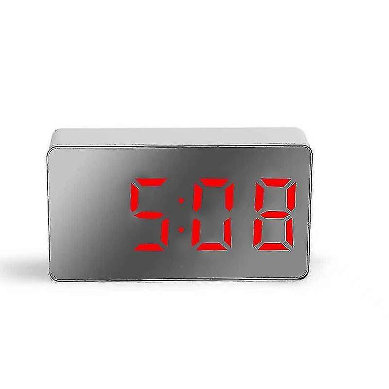 Led Electric Digital Alarm Clock Mains Battery Mirror Temperature Display