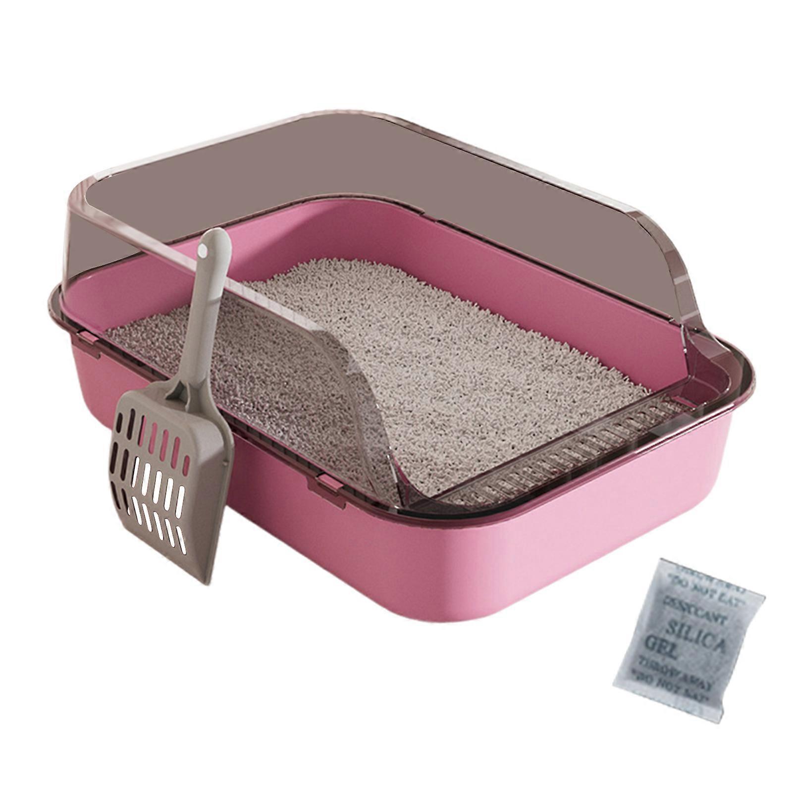 Large Semi Enclosed Cat Litters Box Splash-proof Multifunctional Cat Litters Pan for Home Indoor