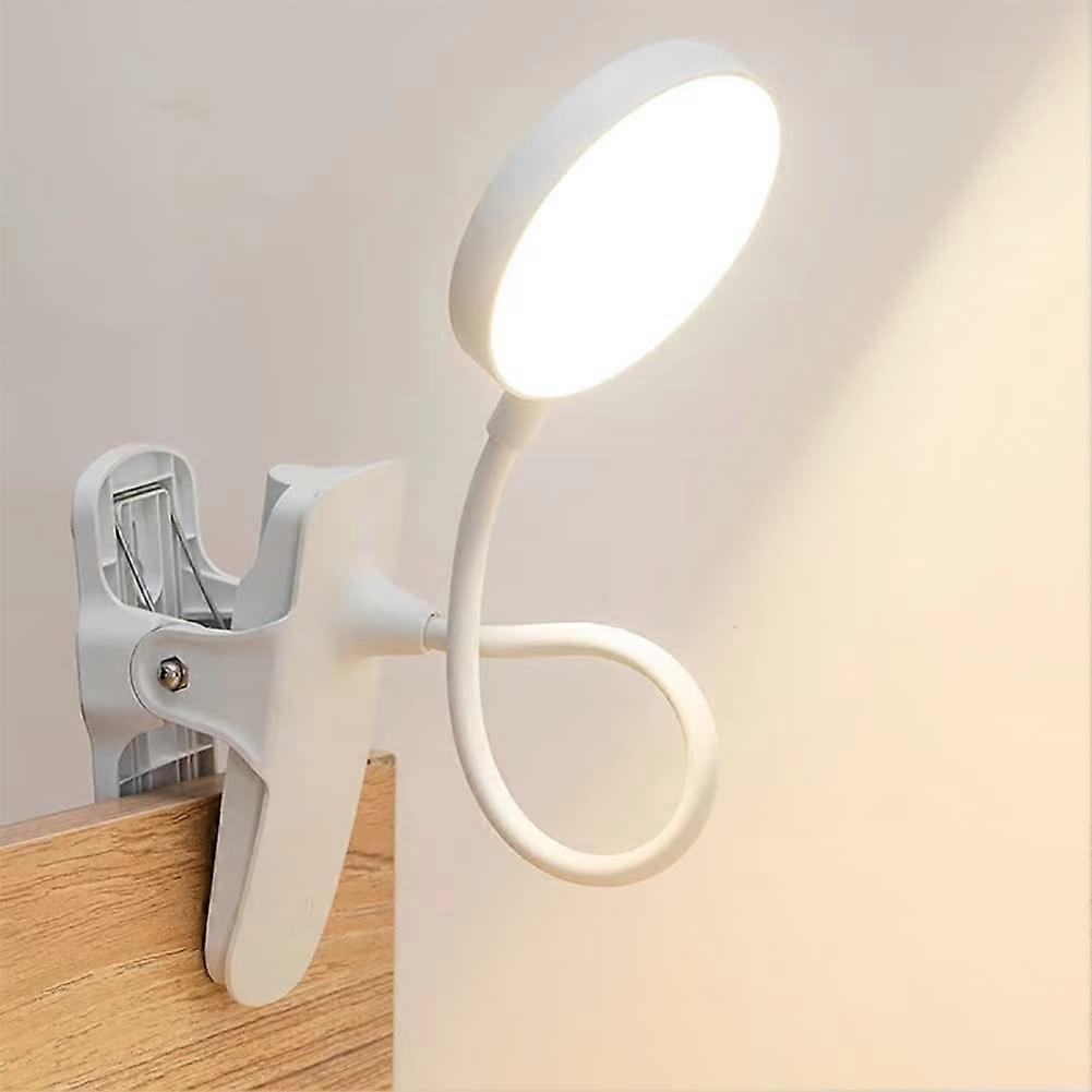 Wall Mounted, 3 Color Portable Desk Light Mini Clip Lamp, Battery Operation Small Desk Lamp with Clamp, Reading Lights for Books