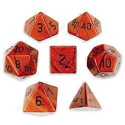 Set of 7 Handmade Stone Polyhedral Dice, Red Jasper
