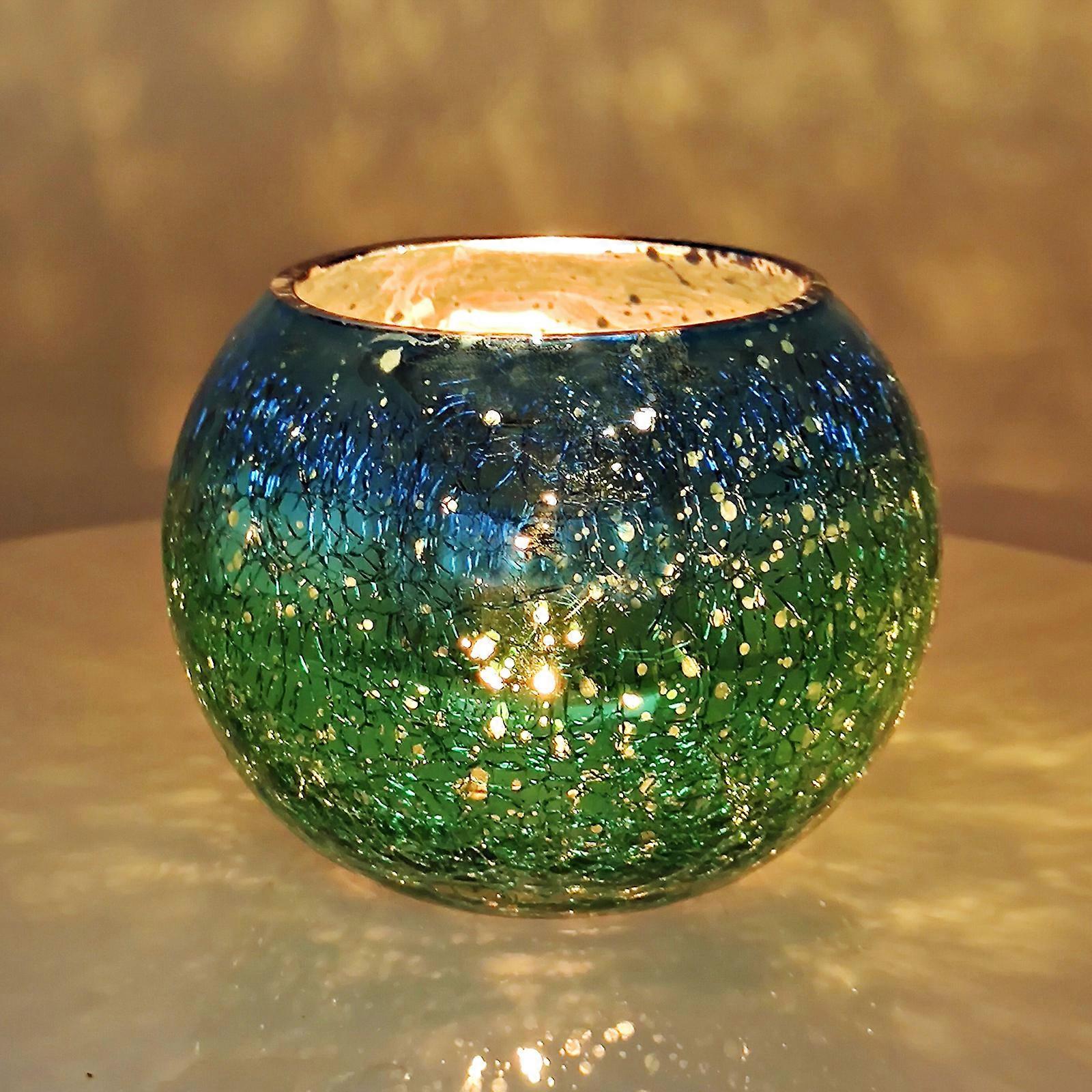 Candle Holder Glass Tealight Multipurpose Decorative Electroplated Gradient Colorful Candlestick