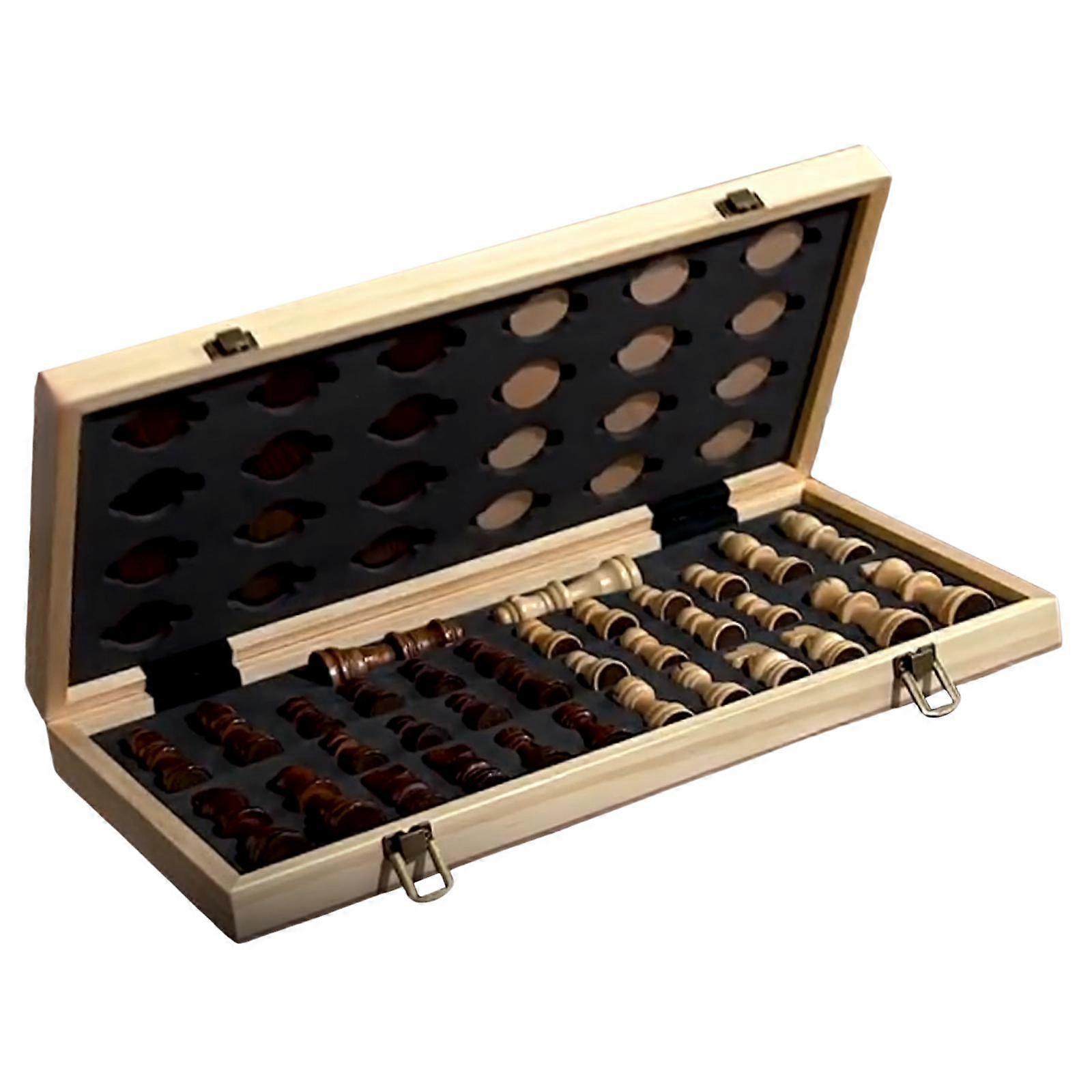 Set di scacchi in legno Set di scacchi e dama da 15 pollici per principianti ragazzi ragazze bambini