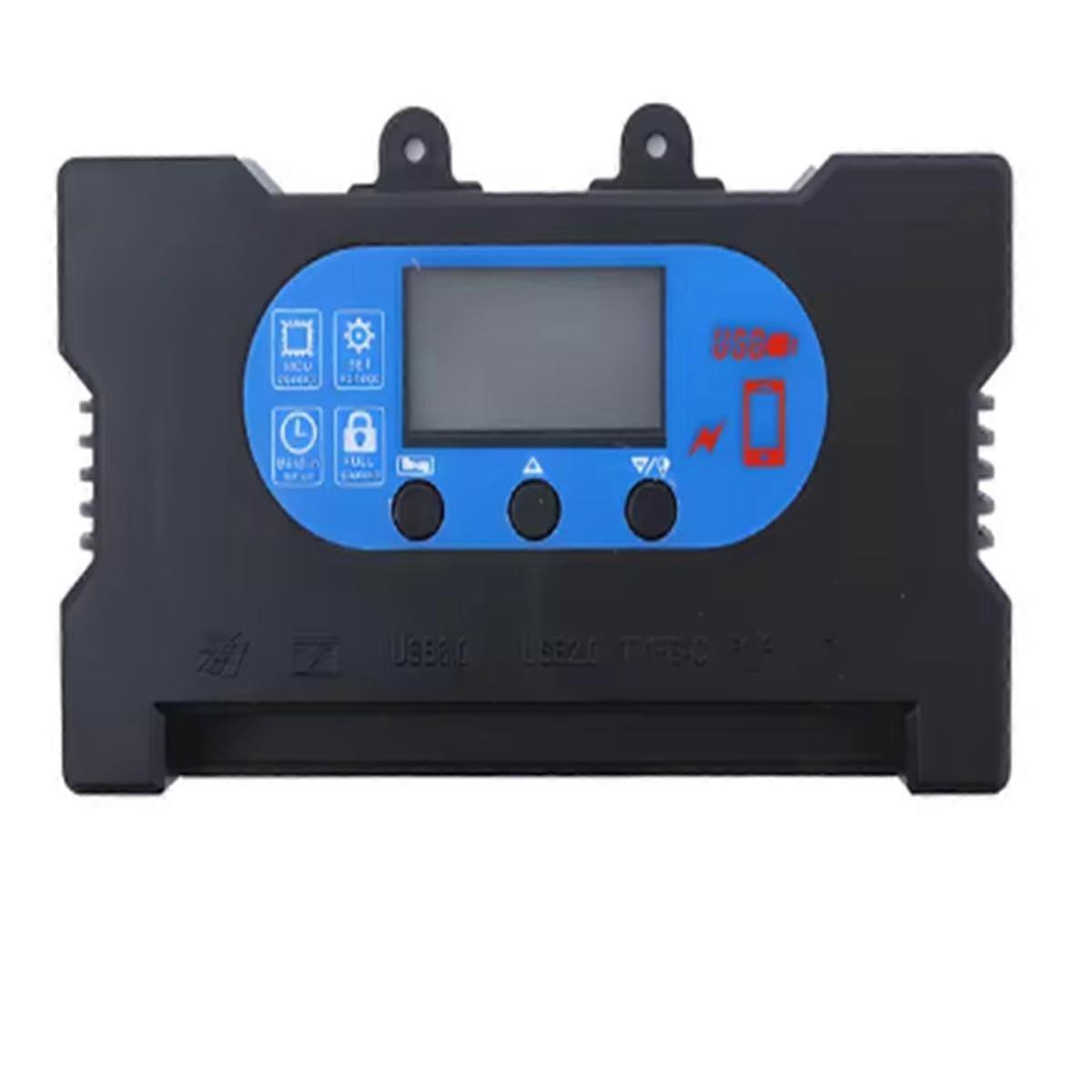 Solar Panel Charge Controller 30A 12V-24V Solar Panel Intelligent Regulator with Dual USB Type-C Ports PWM