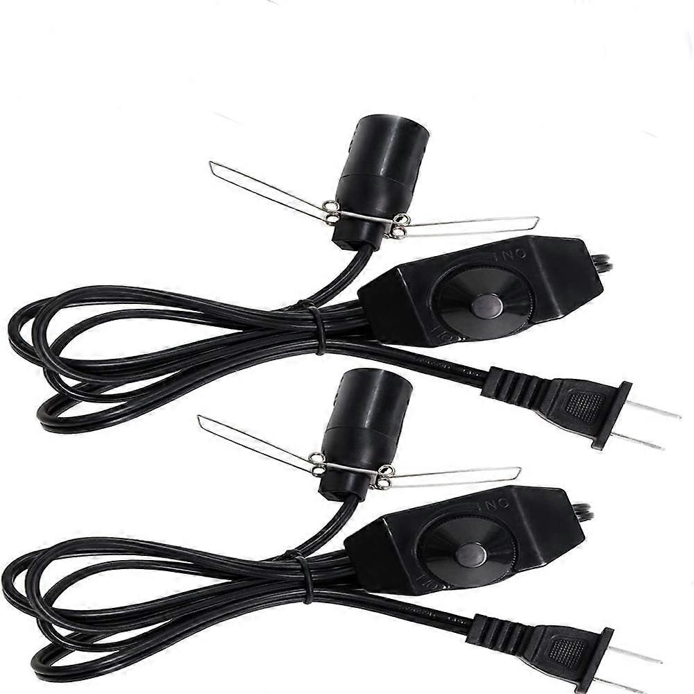 Salt Lamp Dimmer Control Switch Power Cable Cord E14 Socket Us Plug(2pcs)