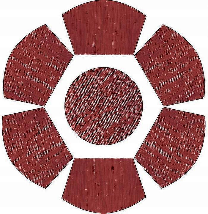 Round Table Placemat, Composed Of 7 Anti-fouling Woven Vinyl Wedge Table Mats, With 1pc Round Placemat, For Dining Table, Red 48*33cm 7 Pieces (6*sect