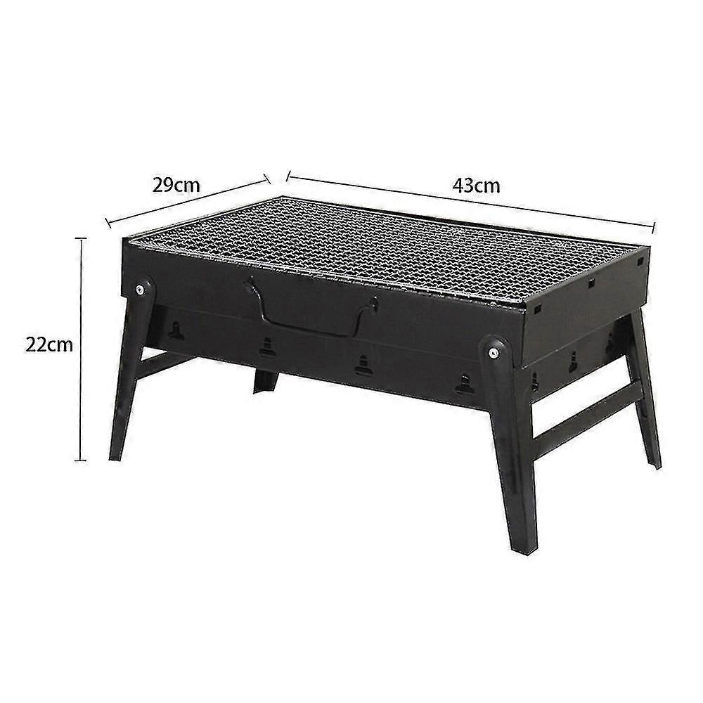 sanderguang--j3sanderguangportable black steel home folding barbecue oven - standard configuration: iron mesh/thick type/middle size: 43*29*22cm - sta
