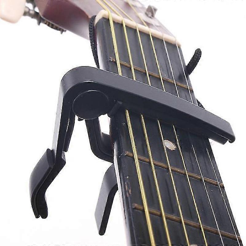 durable metal single-handed trigger style tune quick-change guitar capo (black)
