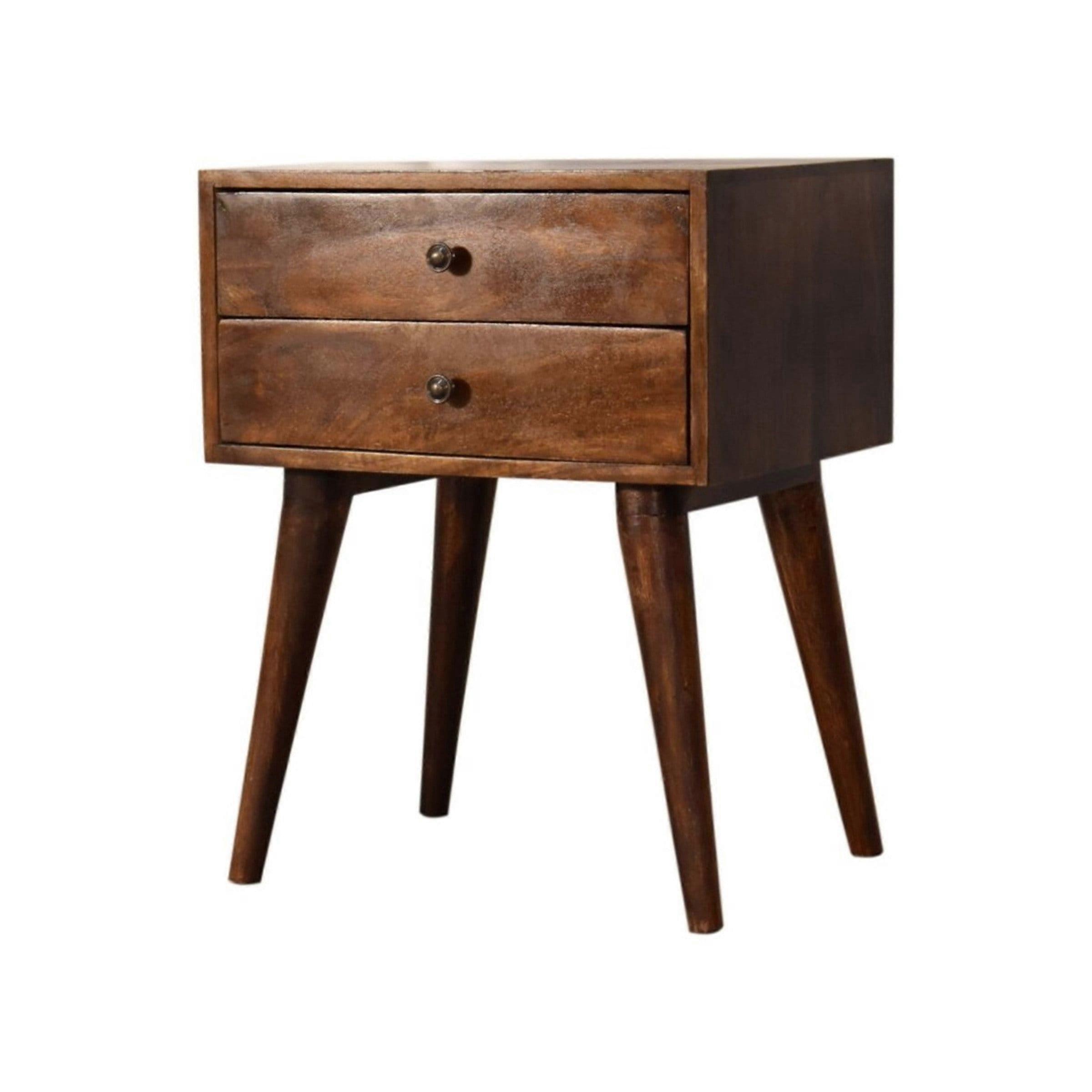 2 Drawer Bedside Cabinet In Dark Finish