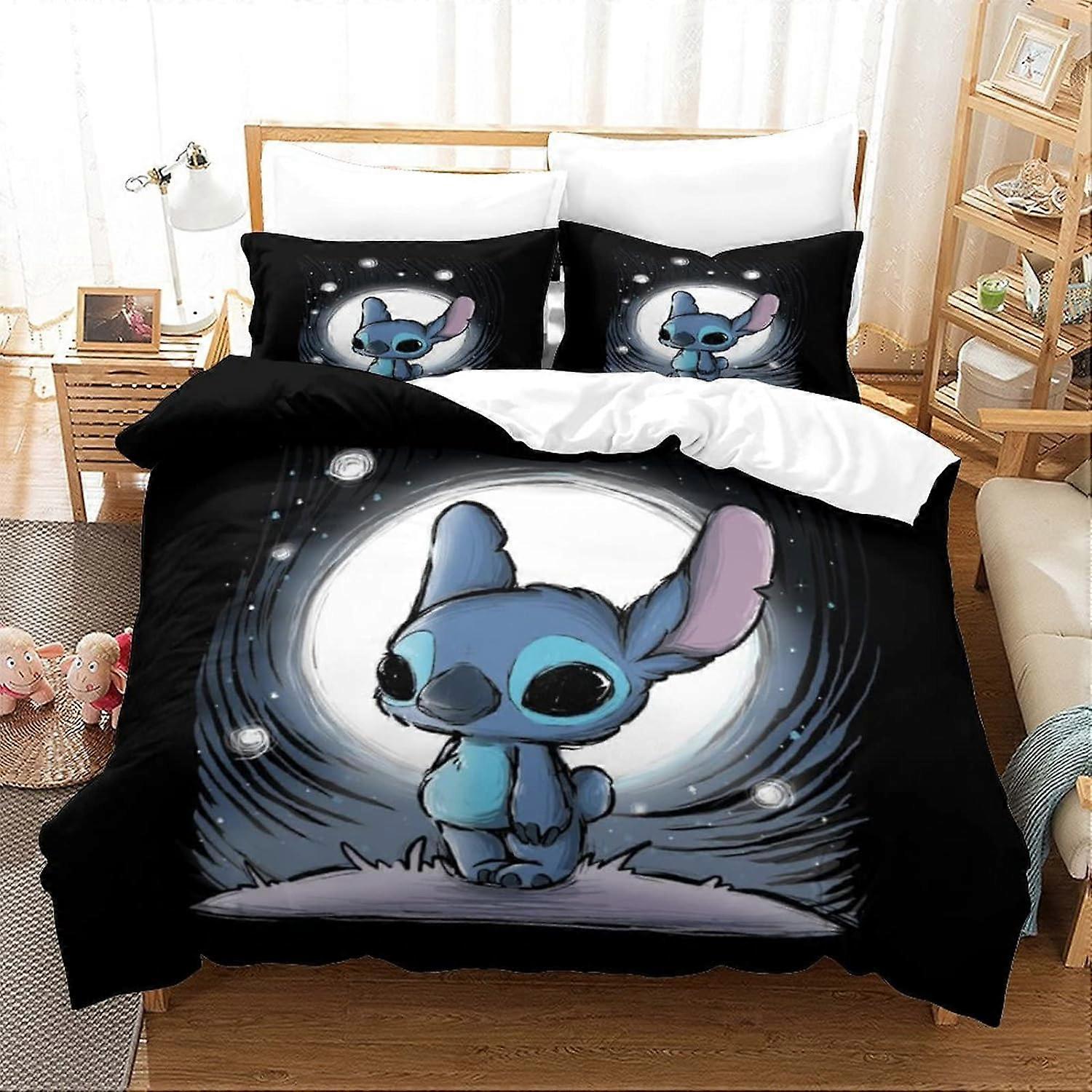 Duvet Cover for Boys, Teens, Children, Stitch Printed Pattern, Lilo & Stitch Animated Characters, Double