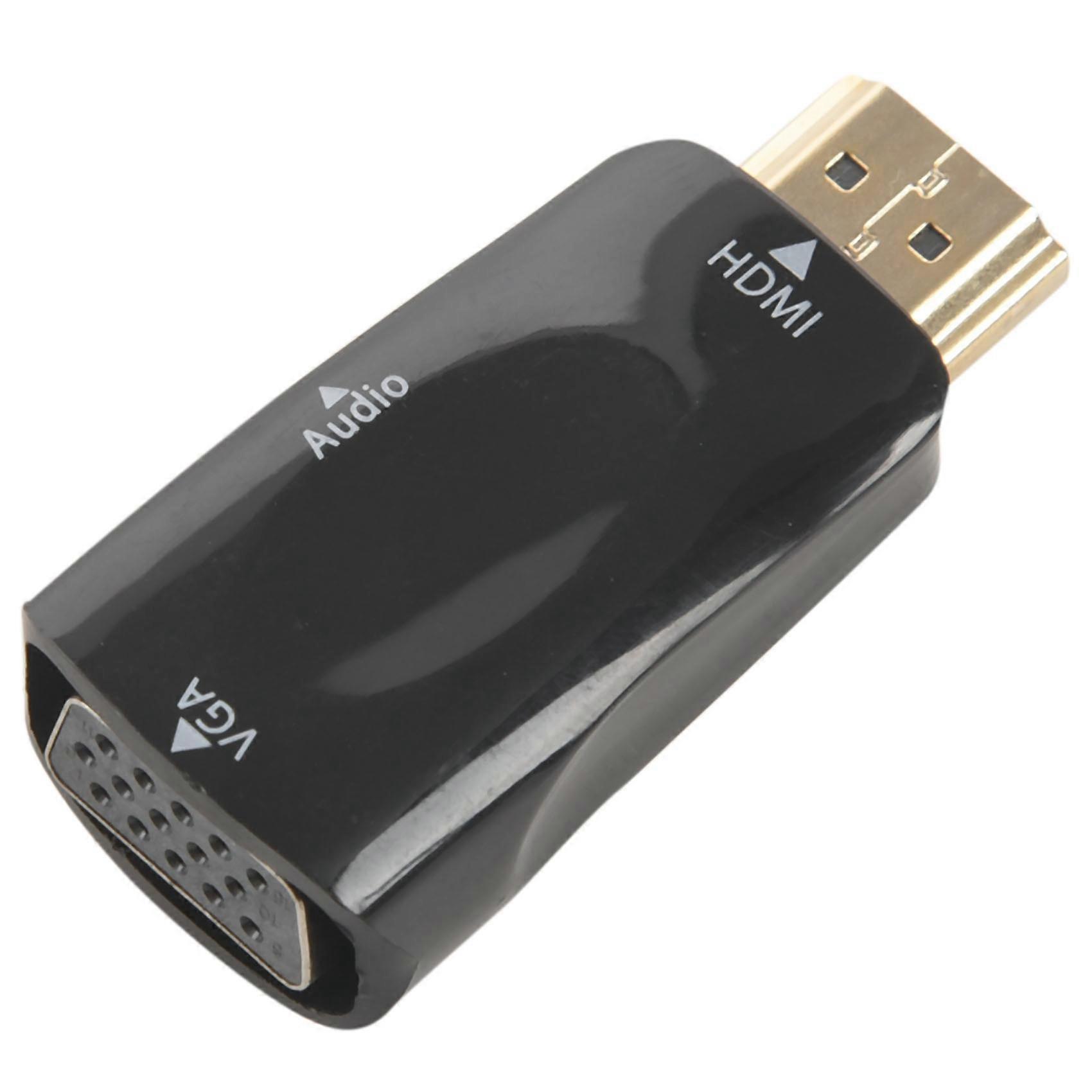 1080P Male to VGA Female Adapter Video Converter with Audio Output N3 Black