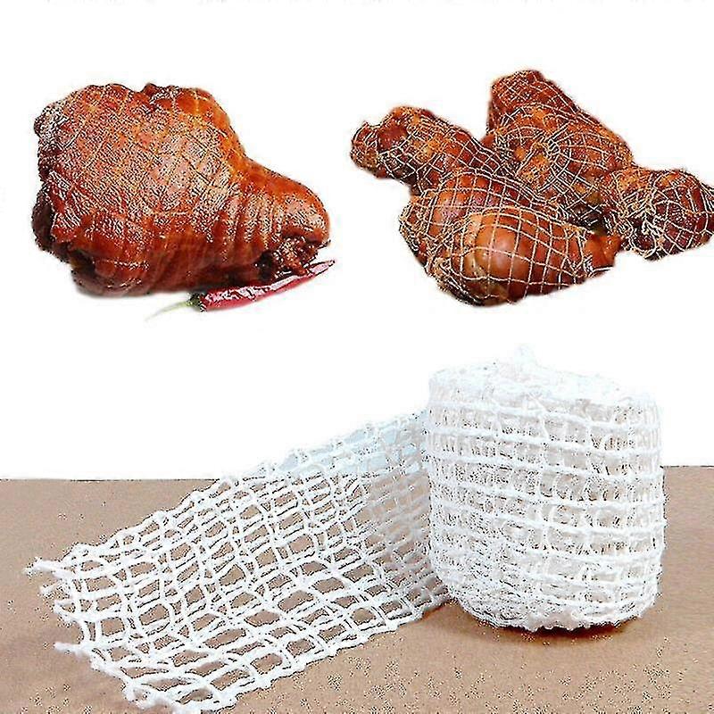 Brown Rolls Meat Roasting Net,Elastic Smoked Meat Poultry Ham Netting Meat Butcher Twine Net For Meat Cooking Meat Sausage Making Size 3