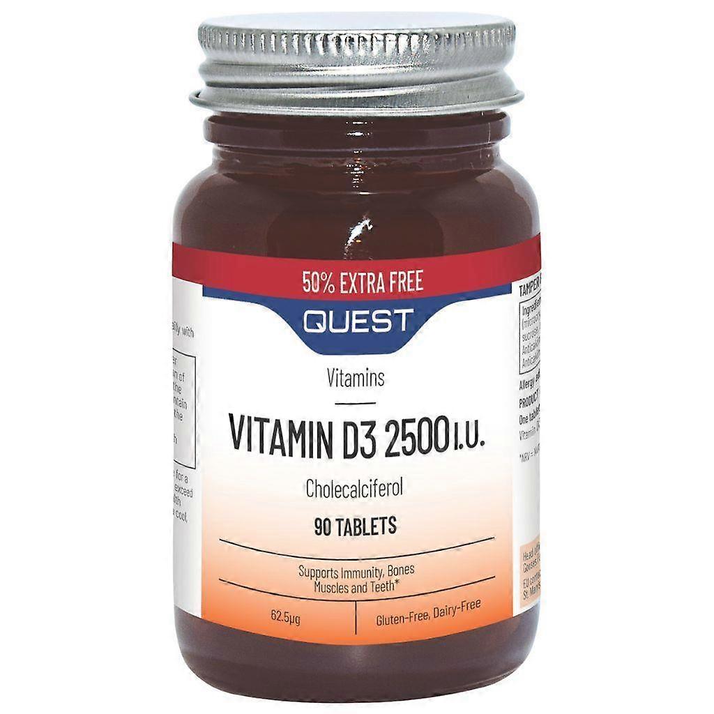Quest Vitamins Vitamin D3 2500iu Tabs 90 (P601025)
