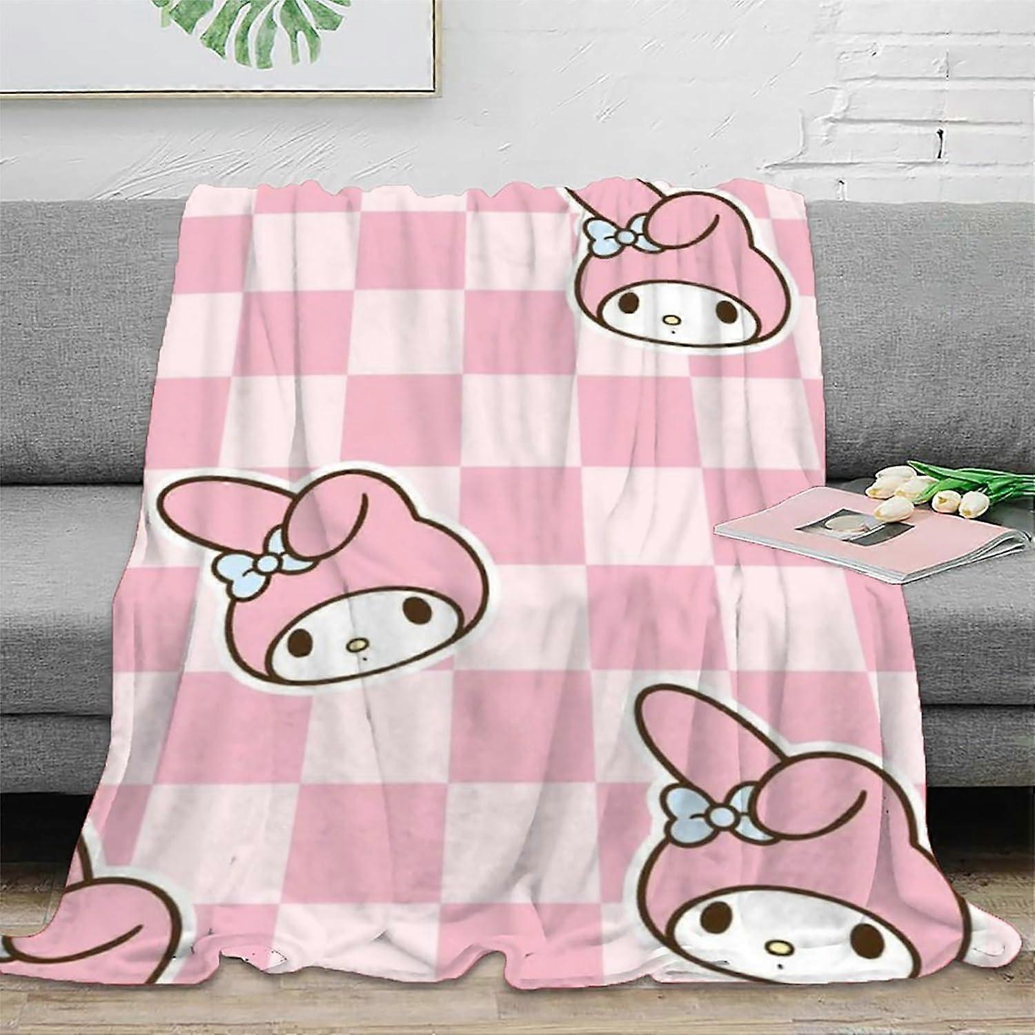 Keep Warm Blanket My Melody Patterns Flannel Fleece Blankets 3D Printed Throw Blanket Soft Microfiber Flannel Fleece Blanket for Child Adults J-334