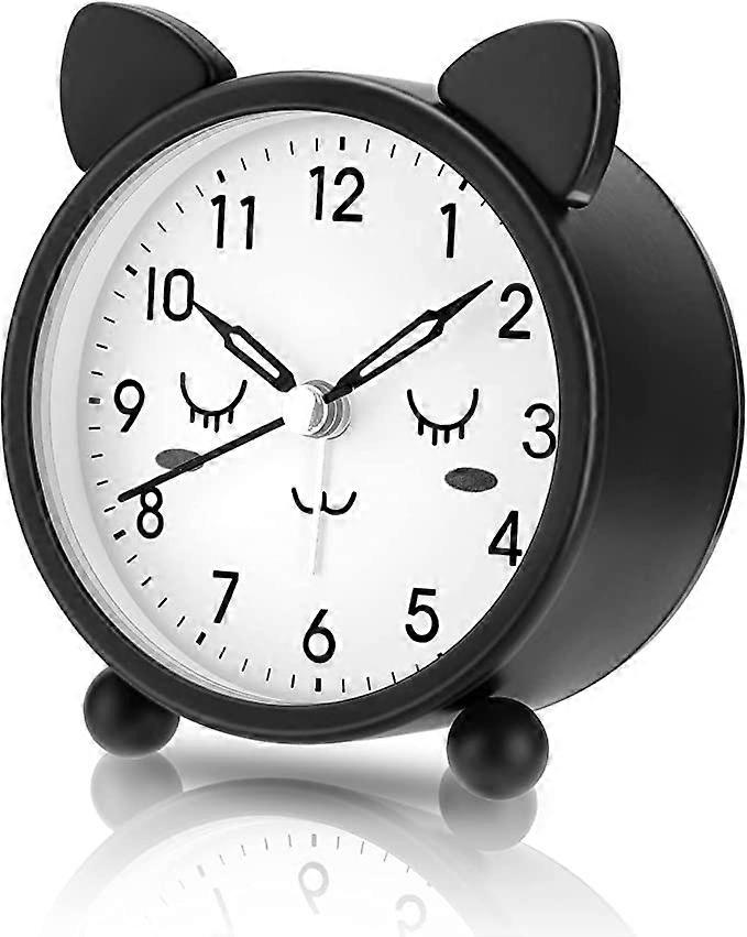 ZK-Alarm Clock, Bedside Analog Alarm Clock with Backlight, No Tick Desk Clock, Loud Alarm Clock for Heavy Sleepers, Black