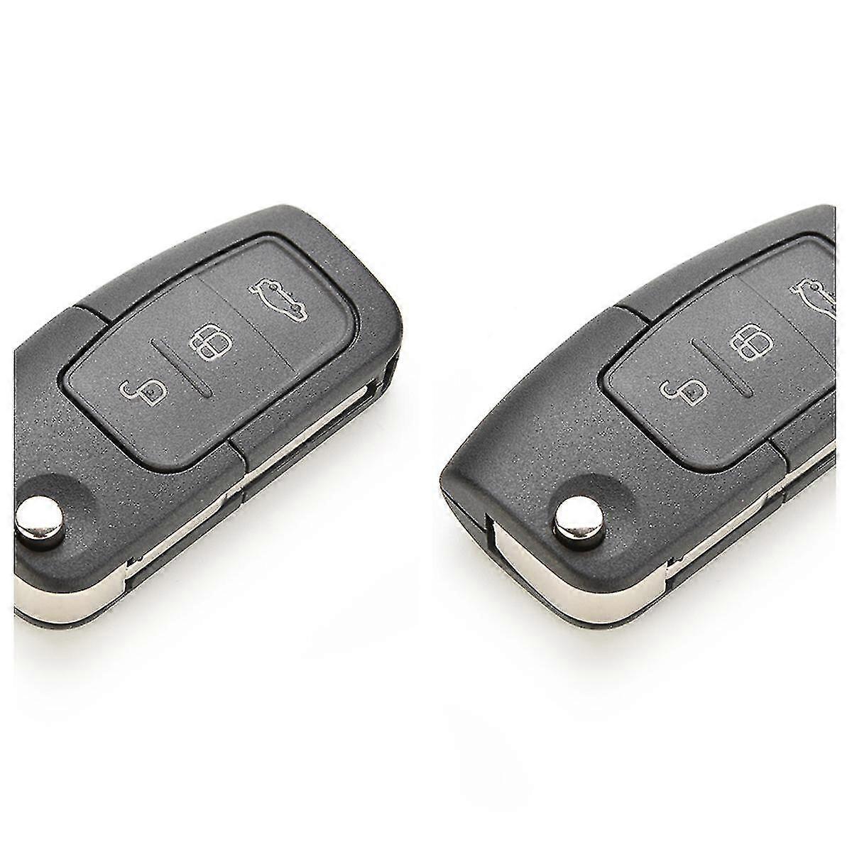 2 Pcs Flip Remote 3 Button Key Shell Holder Fit For Ford Focus Fiesta Case Replacement