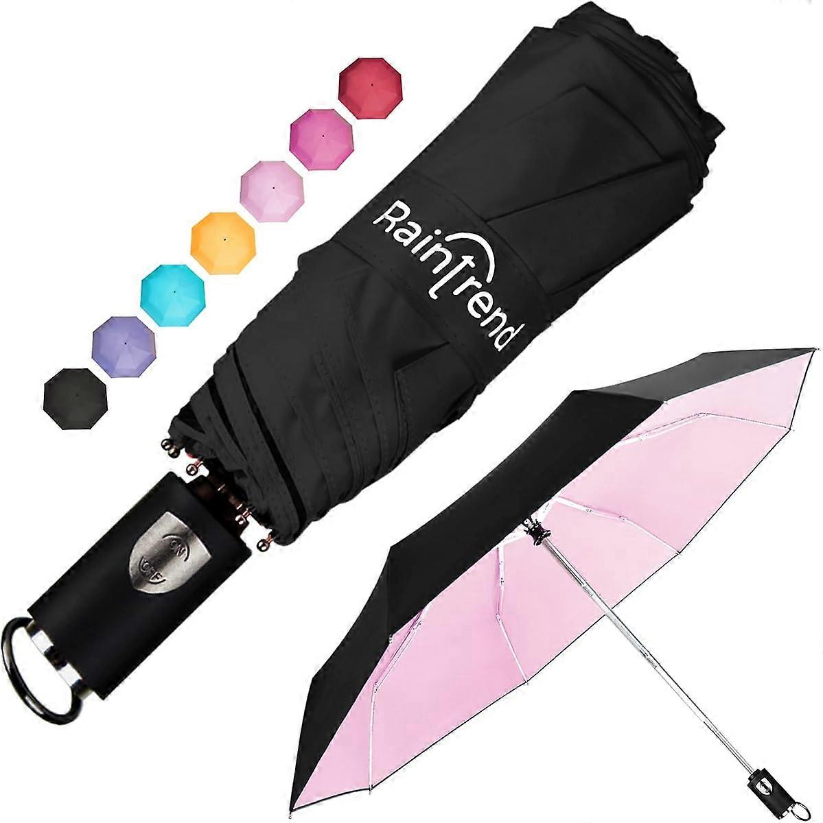 (2505050)Small Travel Compact Automatic Open and Close Umbrella for Backpack and Car with Teflon Coating Windproof Lightweight Folding Portable Sun an