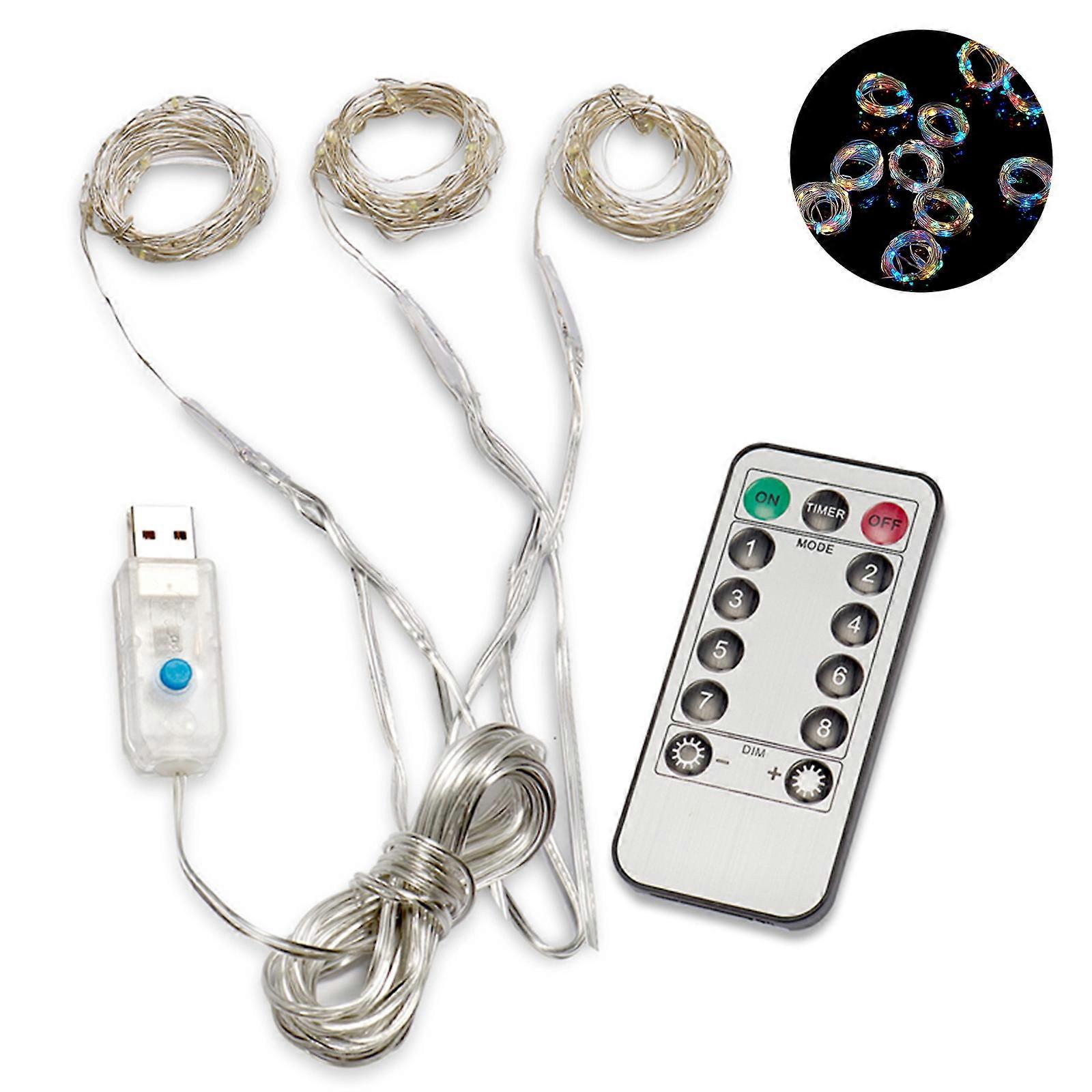 for 3m LED Window Curtain Lights Fairy String Lamps Garland Backdrop Remote Control USB Powered Waterproof Party Decorat