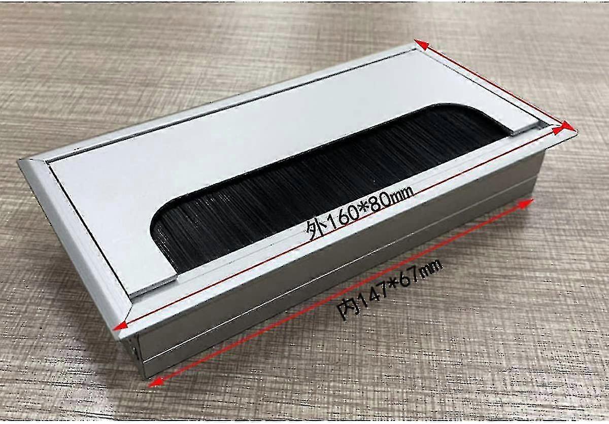 Cable Passage Square Cover, Table Recessed Square Cable Aluminum Silver Anodized