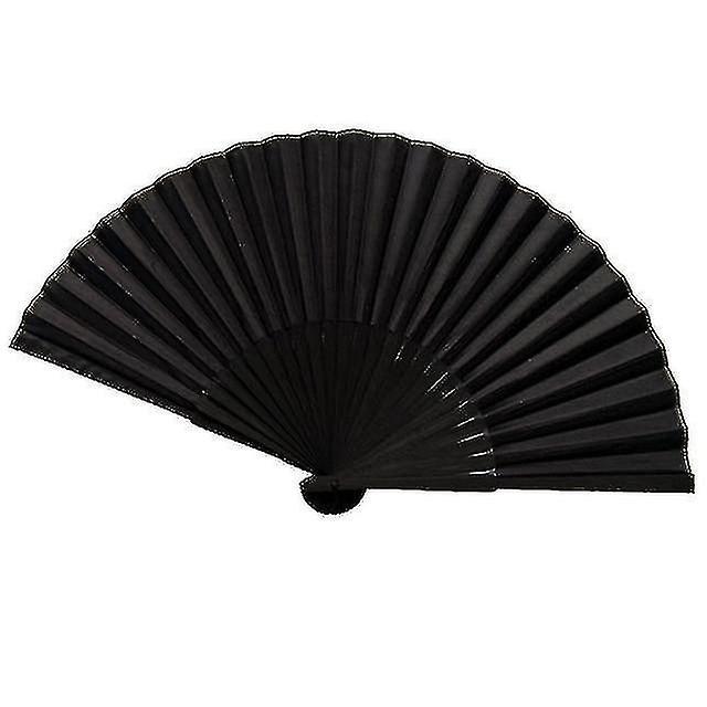 Black Cool Antique Fan, Black Plain Folding Fan--