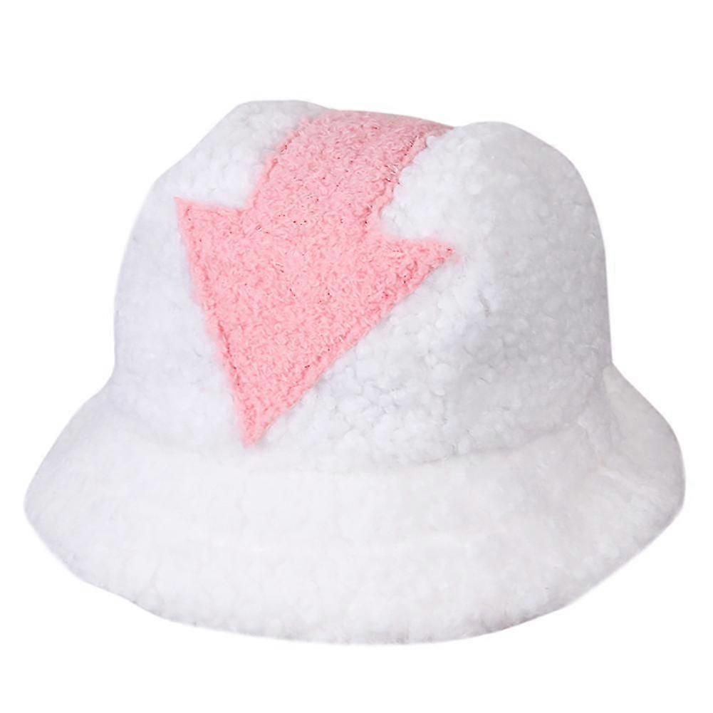 Comfortable Fluffy Plush Warm Fisherman Hat For Men And Women (pink Arrow) 1 Pce