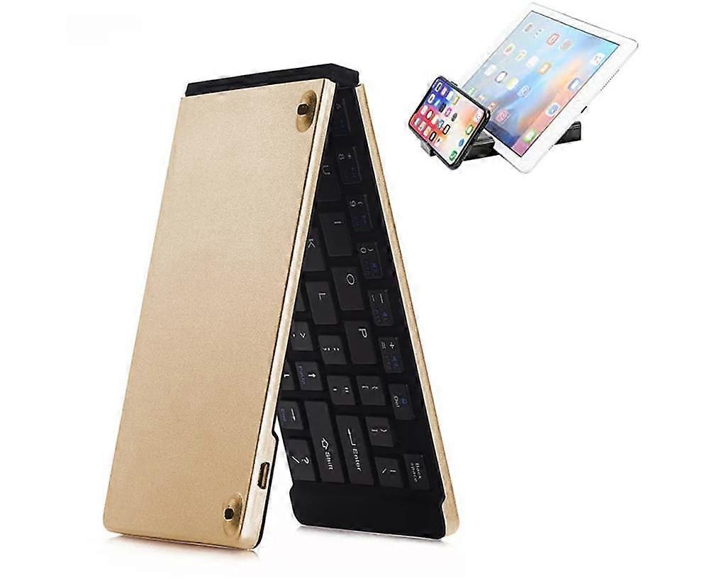 Double Folding Wireless Bluetooth Keyboard, Mini Wireless Keyboard for IOS IPad, Android Tablet, Windows PC Etc.