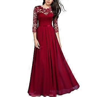 Lace Dress Women Green Black Spring Summer New Europe Fashion Chiffon  Stitching Party Maxi Dresses Vestidos Feminina CX1345 | Fruugo IT