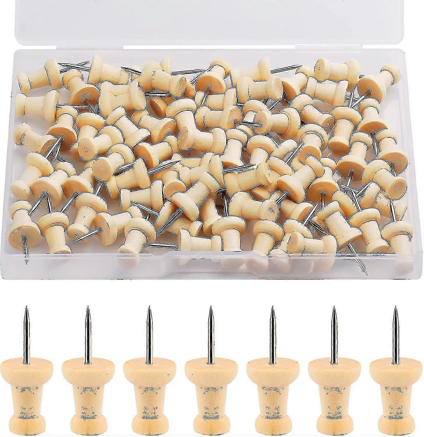 Wooden Pushpins Map Marker Pushpins 100pcs